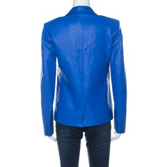 Hermes Blue Lambskin Blazer M
