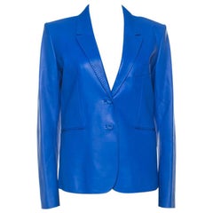 Hermes Blue Lambskin Blazer M