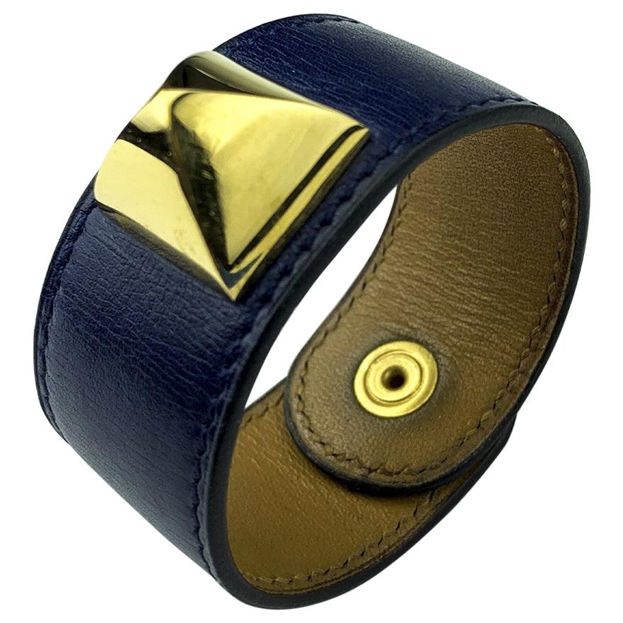 Hermes Blue Leather Bracelet