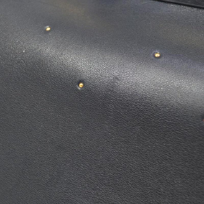 Black HERMES Blue Leather Gold Top Handle Satchel Evening Carryall Shoulder Doctor Bag