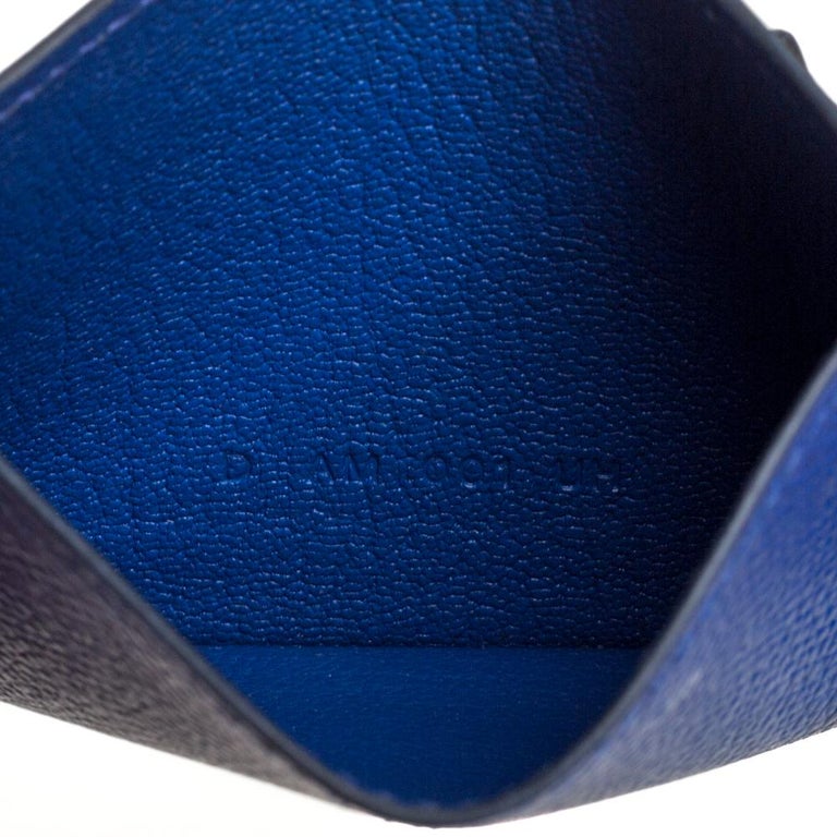 Hermés Blue Leather Les Petits Chevaux Card Holder at 1stDibs