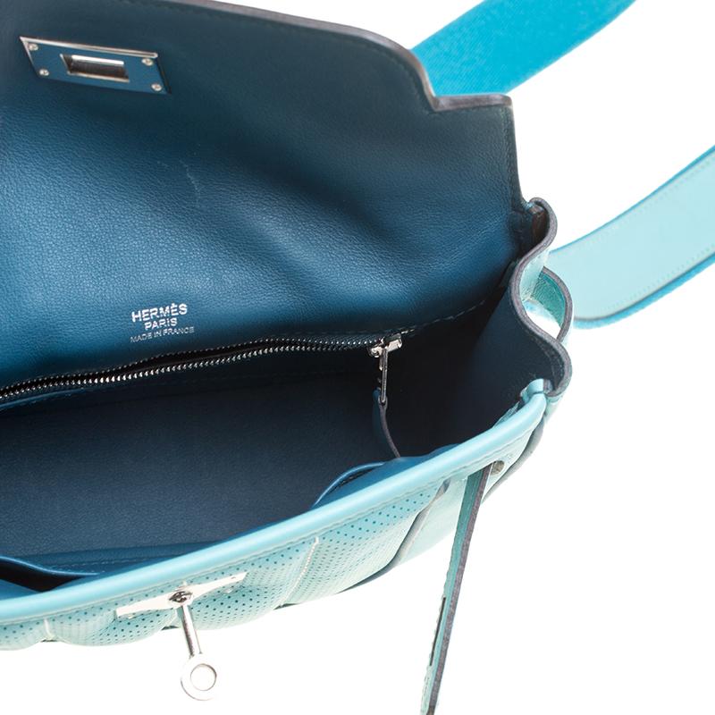 Hermes Blue Leather Mini Berline Bag 3