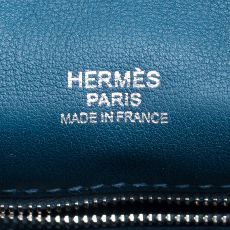 Hermes Blue Leather Mini Berline Bag 1