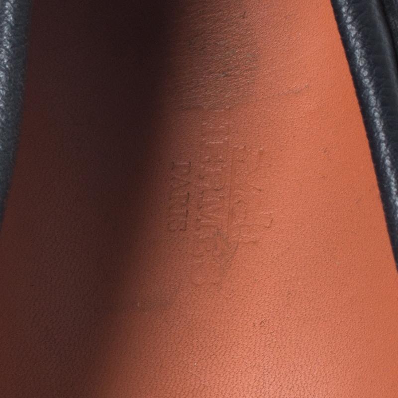 Men's Hermes Blue Leather Slip On Loafers Size 42