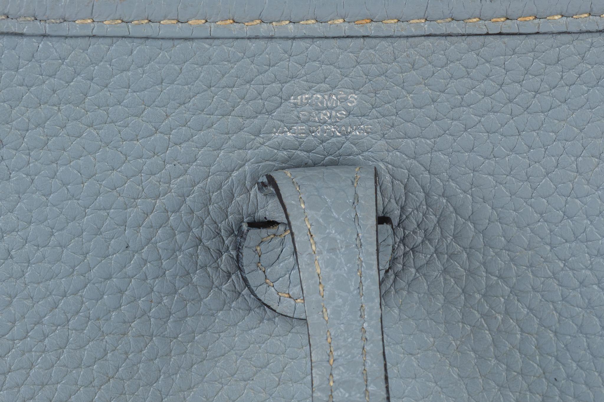 Hermès Blue Lin Mini Evelyne Cross Bag in vendita 1