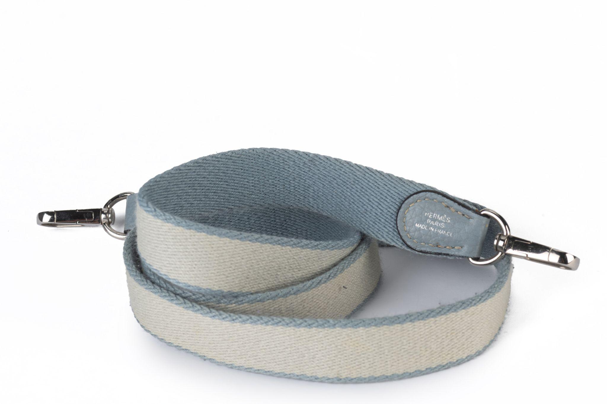Hermès Blue Lin Mini Evelyne Cross Bag in vendita 4