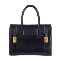 HERMES Blue Marine Box leather DRAG 26 Bag VINTAGE