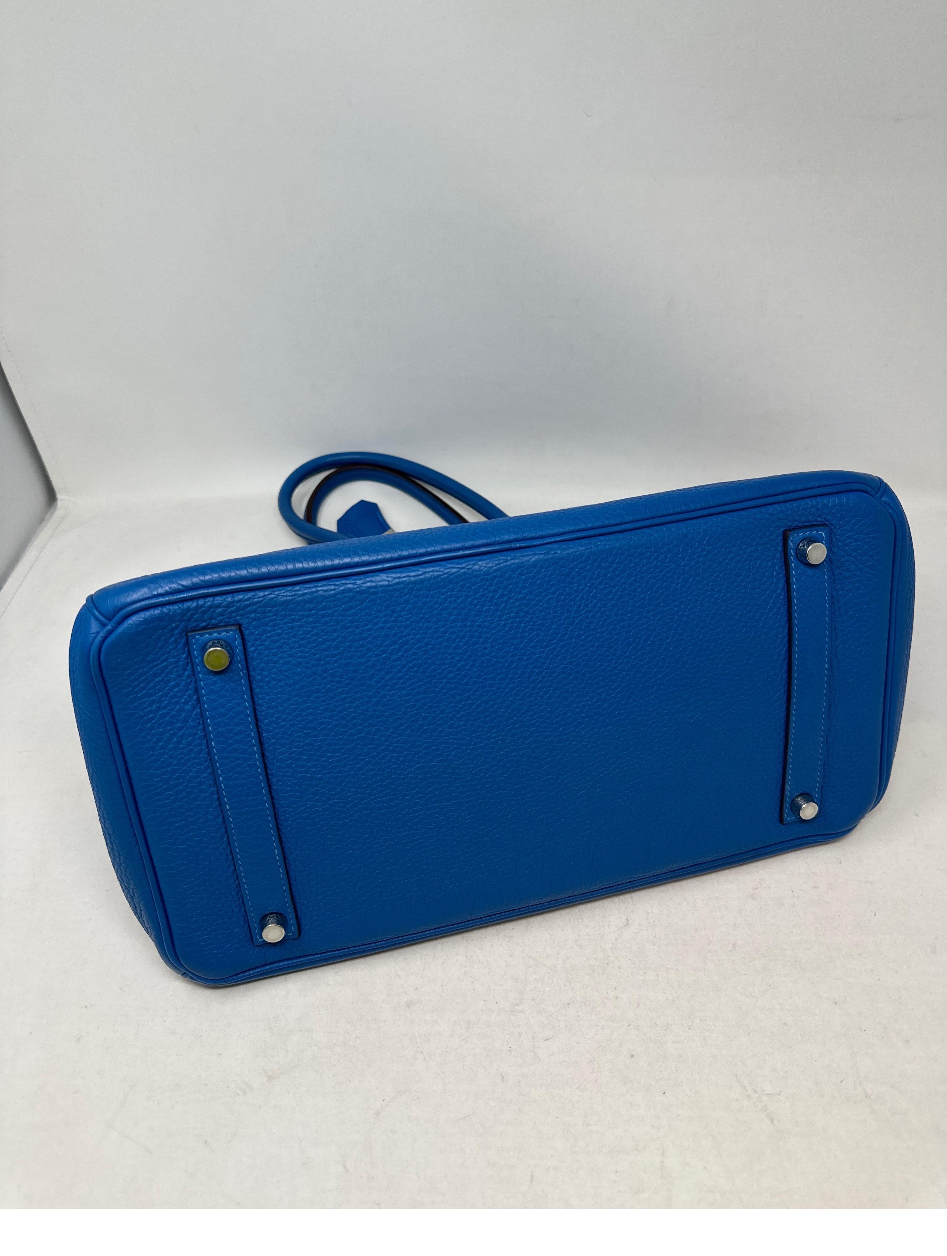 Hermes Blue Mykonos 35 Birkin Bag 6