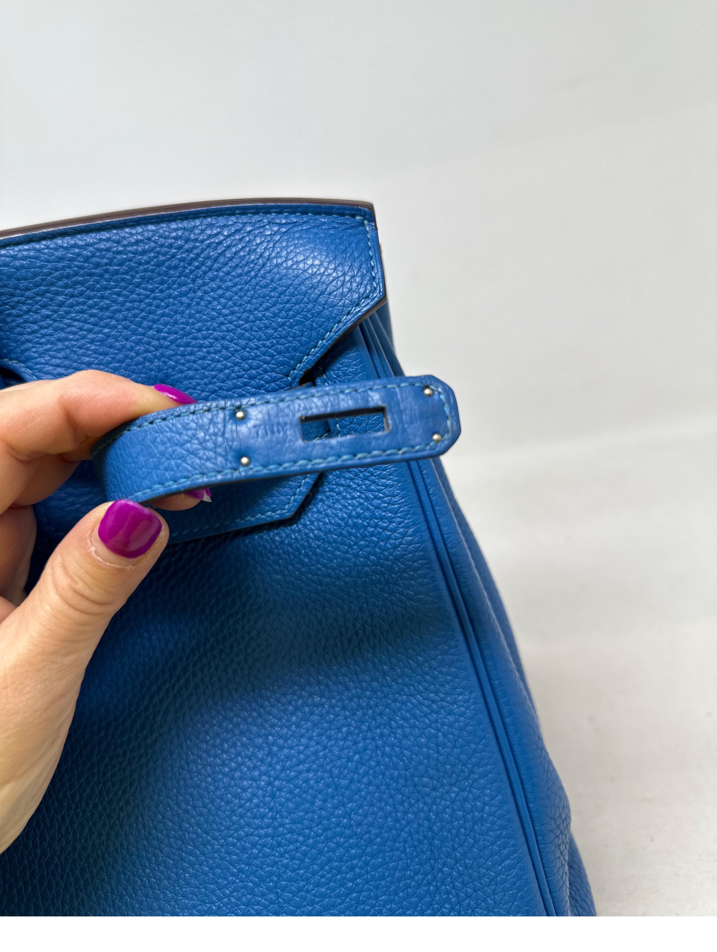 Hermes Blue Mykonos 35 Birkin Bag 8