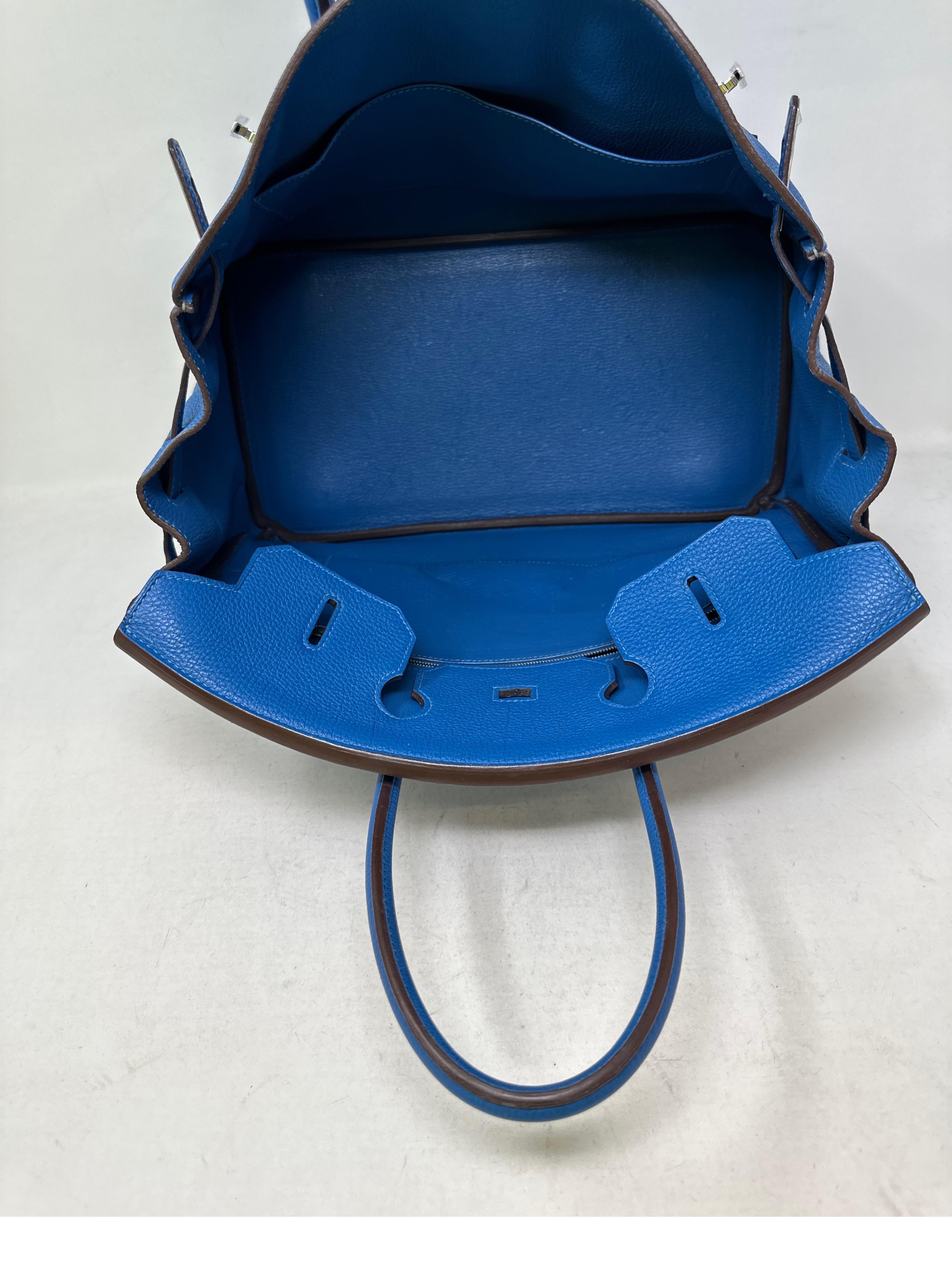 Hermes Blue Mykonos 35 Birkin Bag 11