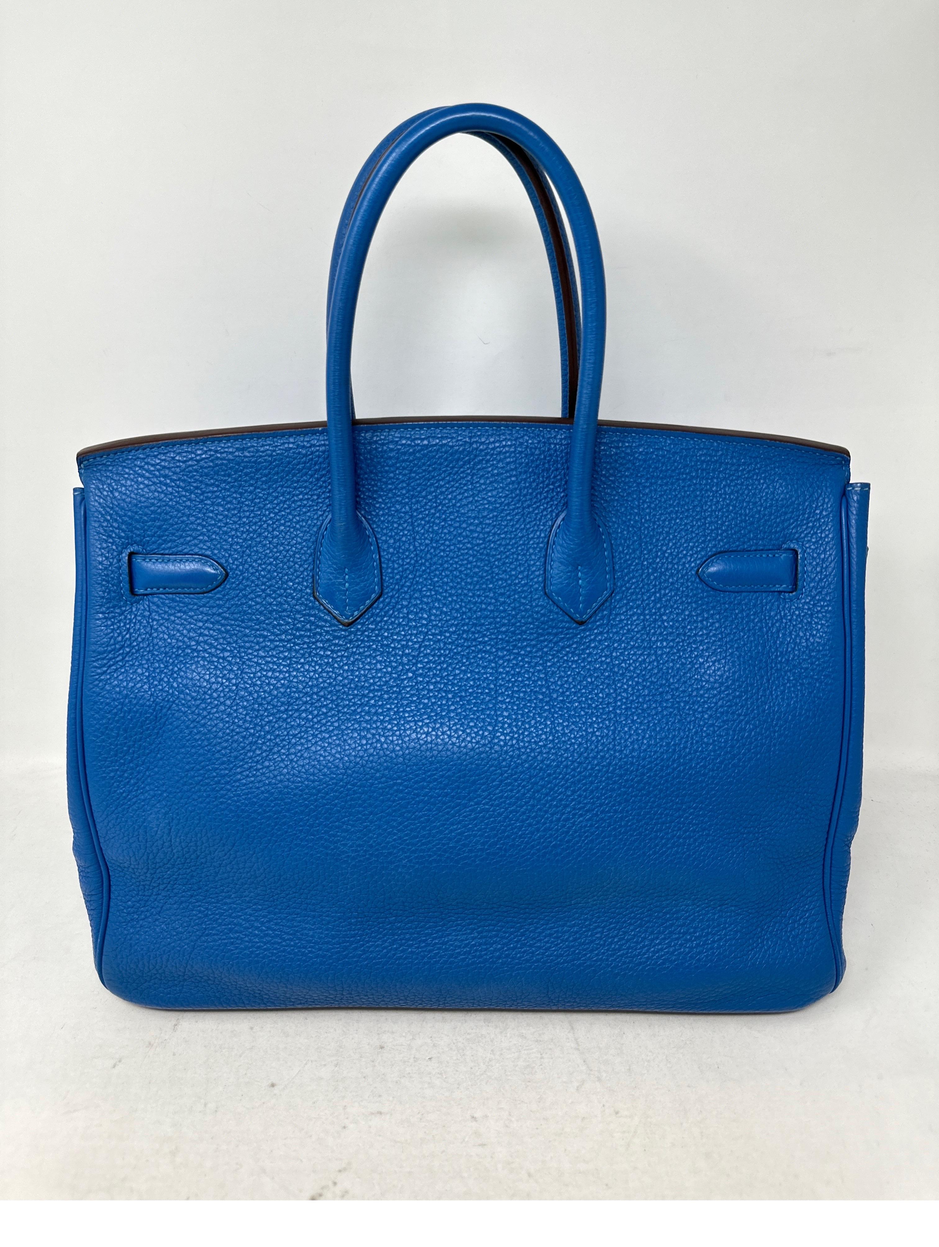 Hermes Blue Mykonos 35 Birkin Bag 13