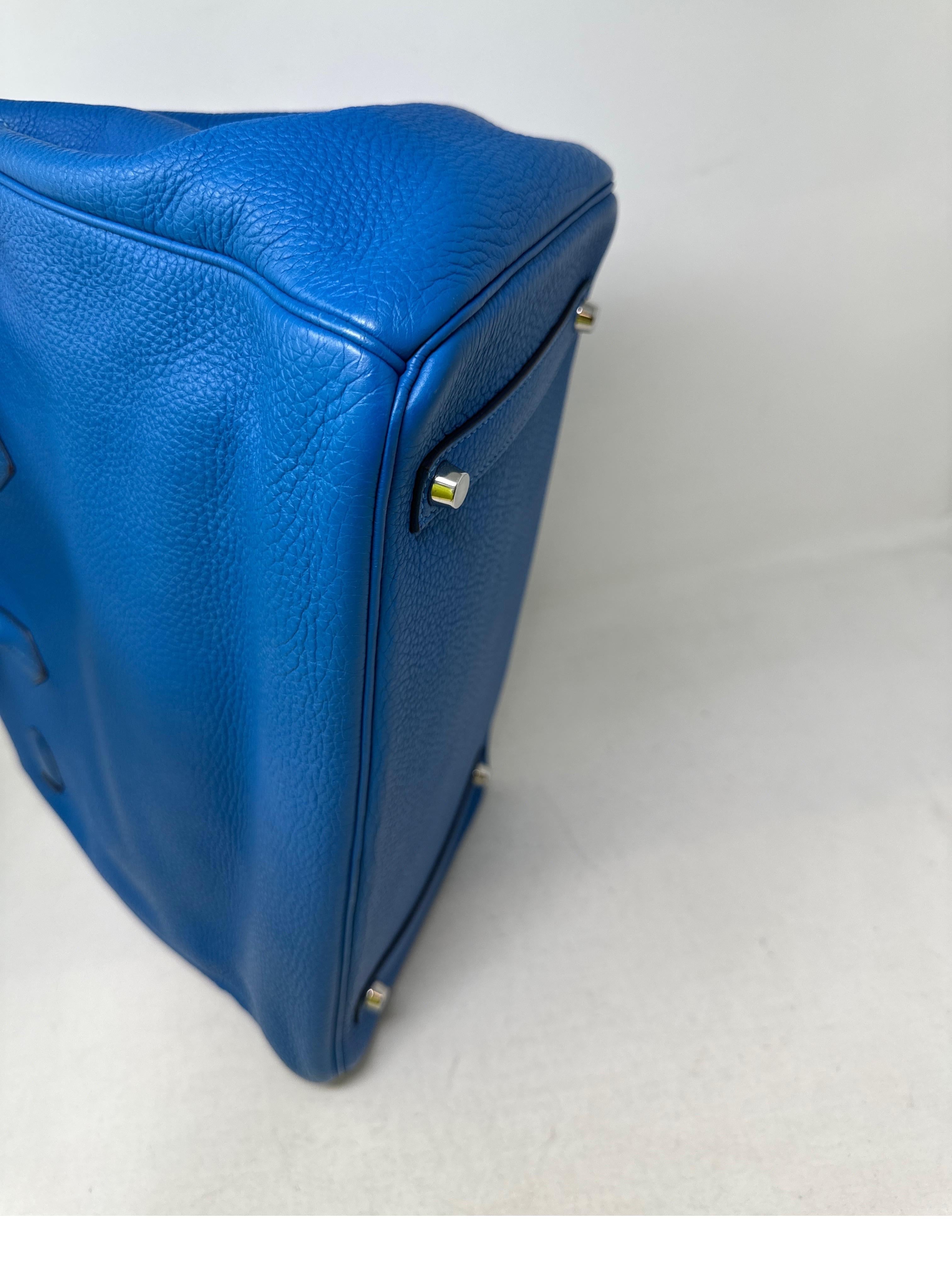 Hermes Blue Mykonos 35 Birkin Bag 4