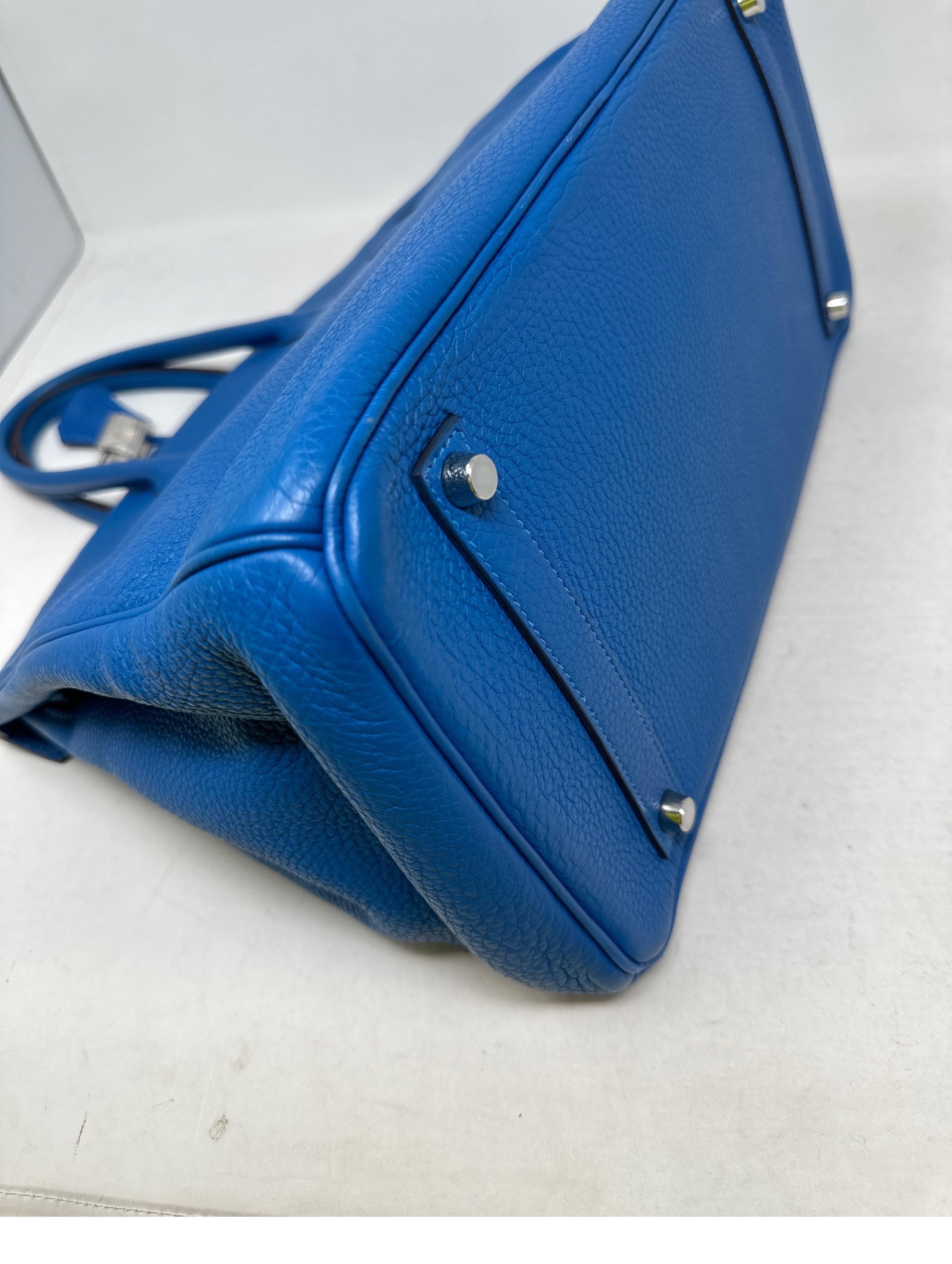 Hermes Blue Mykonos 35 Birkin Bag 5