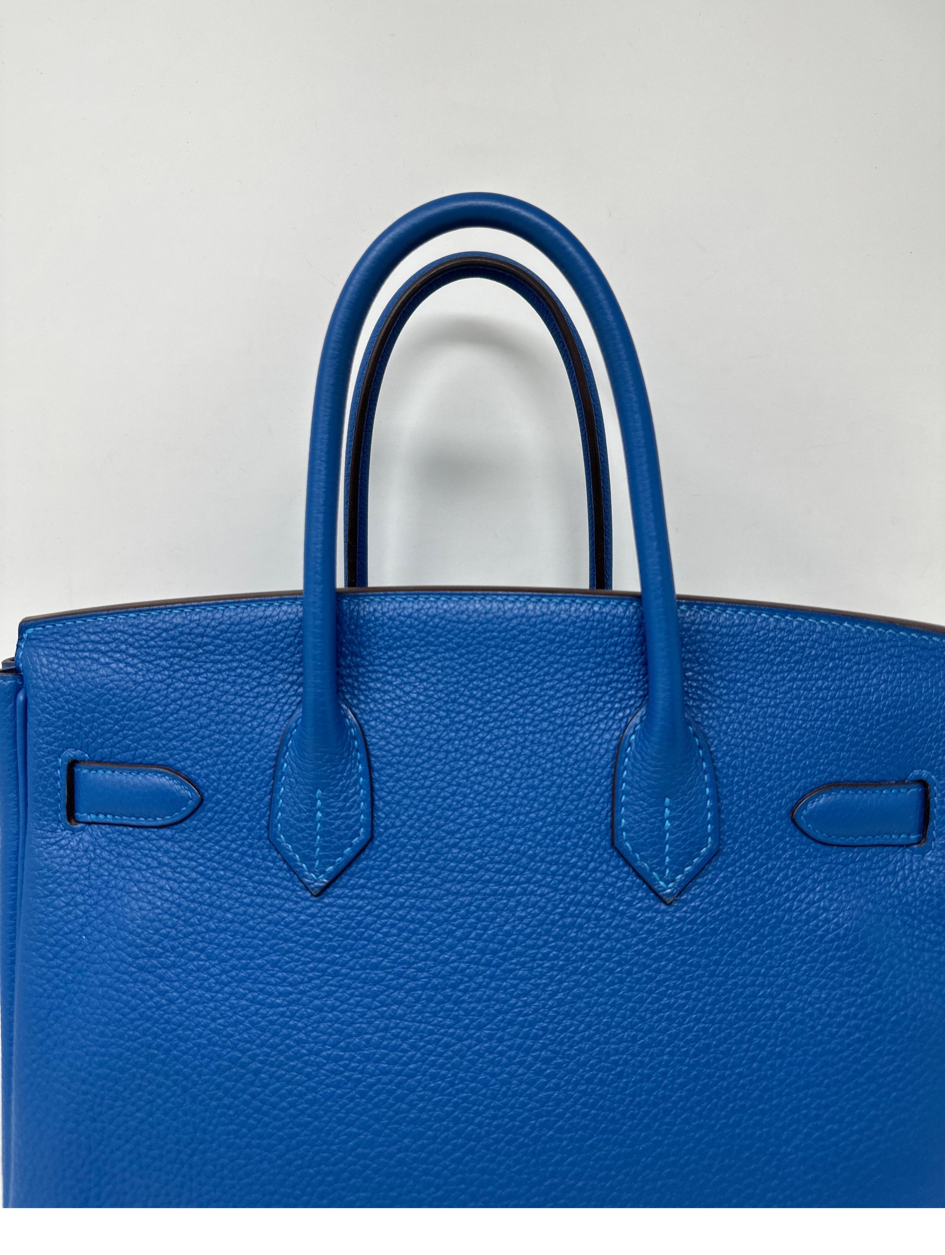 Hermes Blue Mykonos Birkin 30 Bag 3
