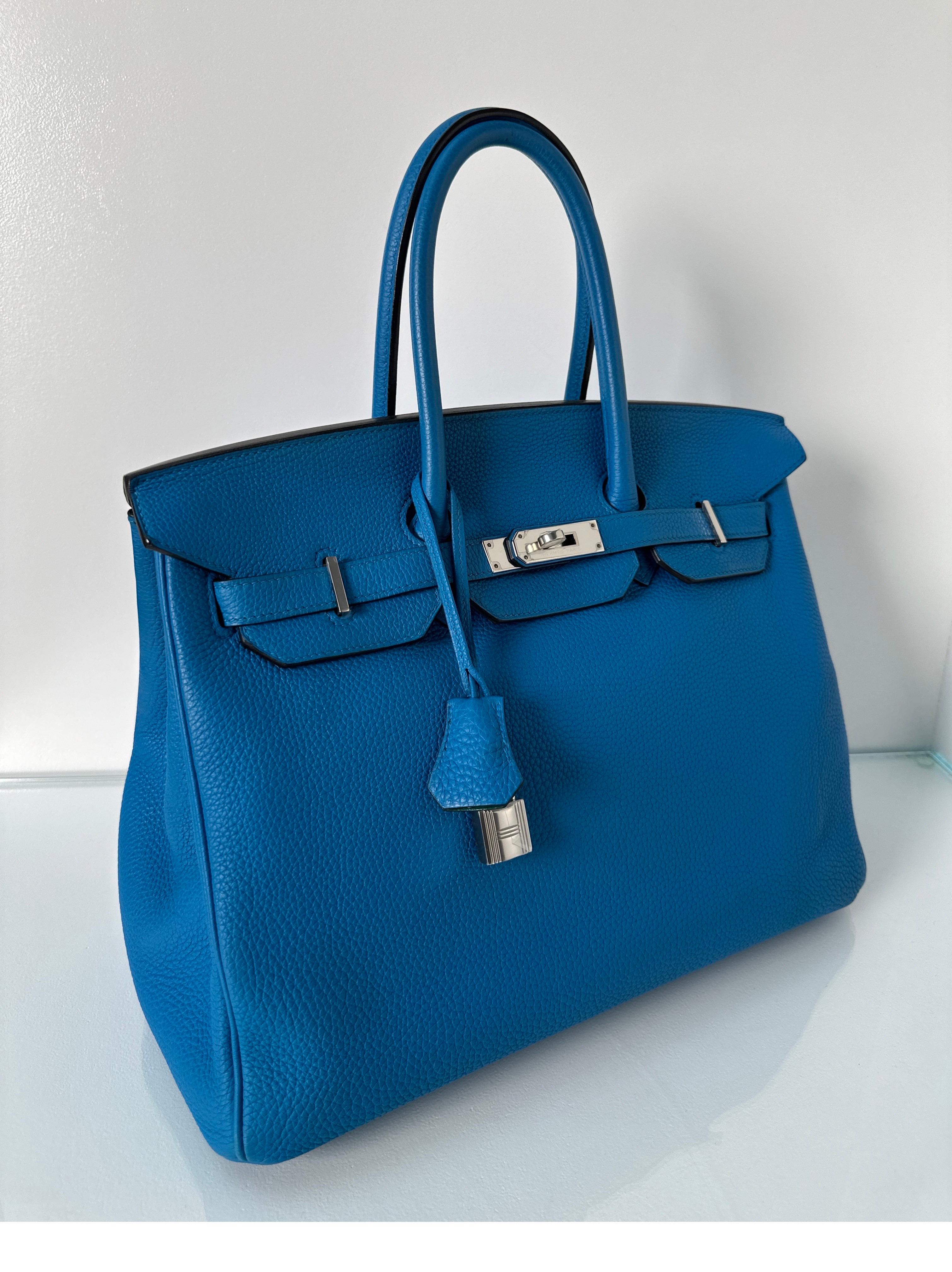 Sac Hermes Birkin 35 bleu Zanzibar 5