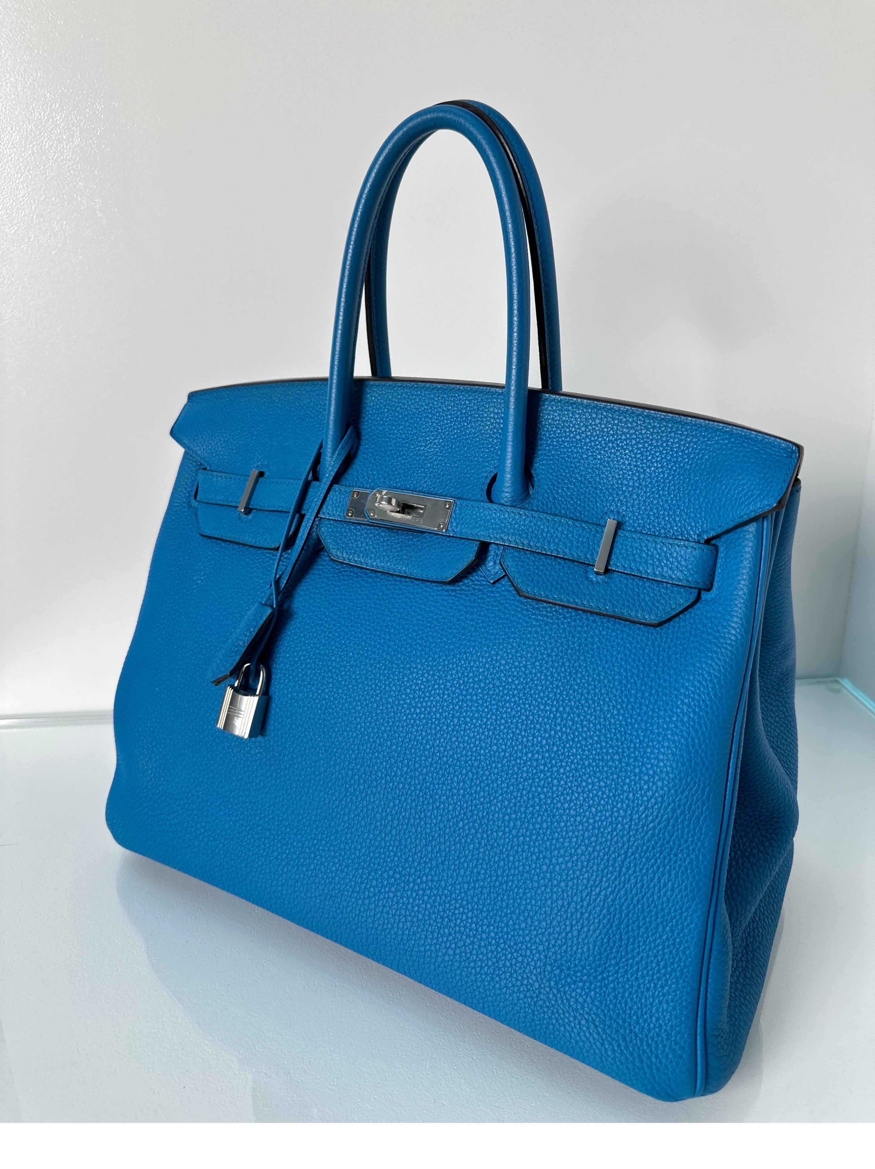Sac Hermes Birkin 35 bleu Zanzibar 6