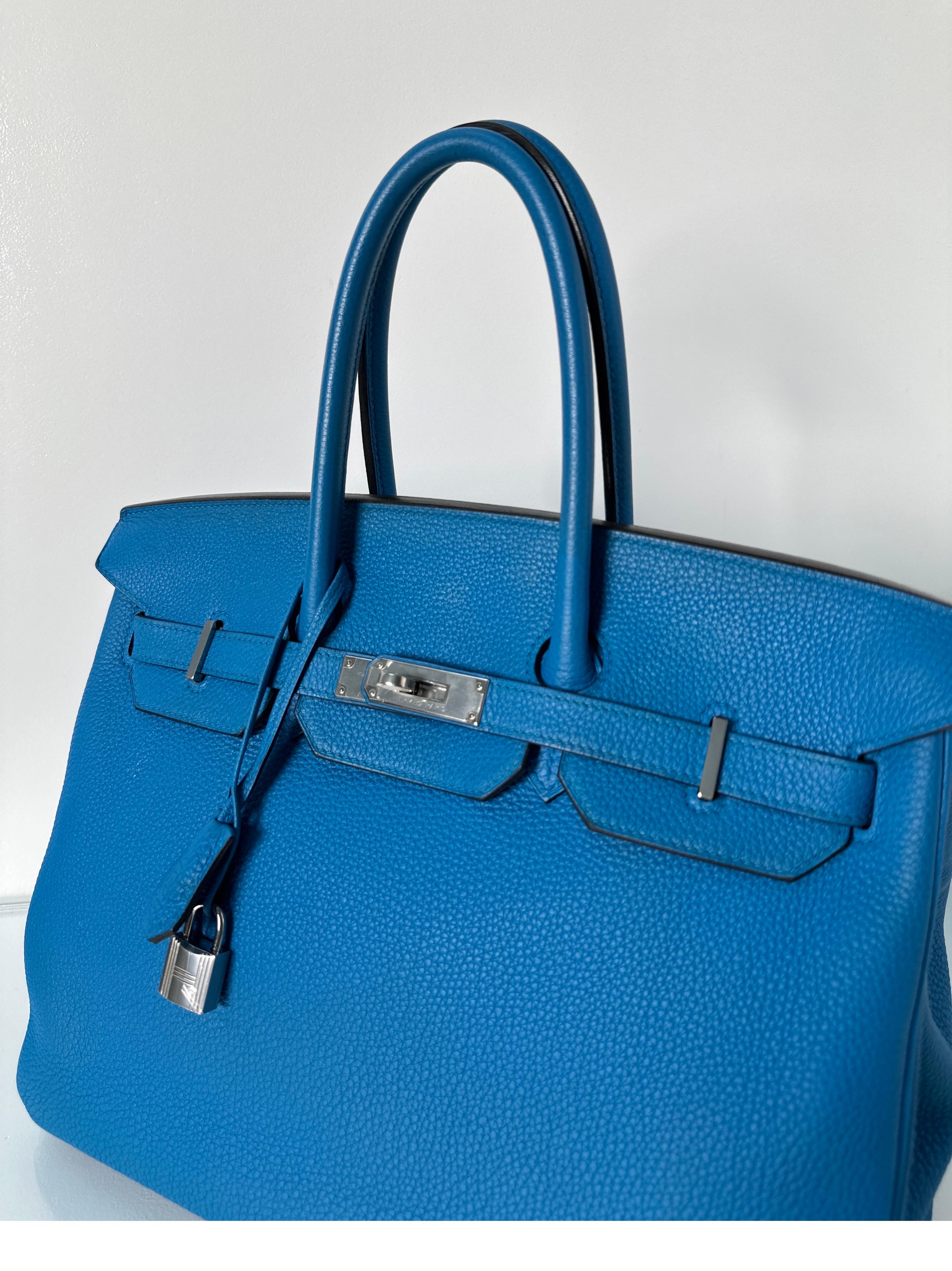 Sac Hermes Birkin 35 bleu Zanzibar 7