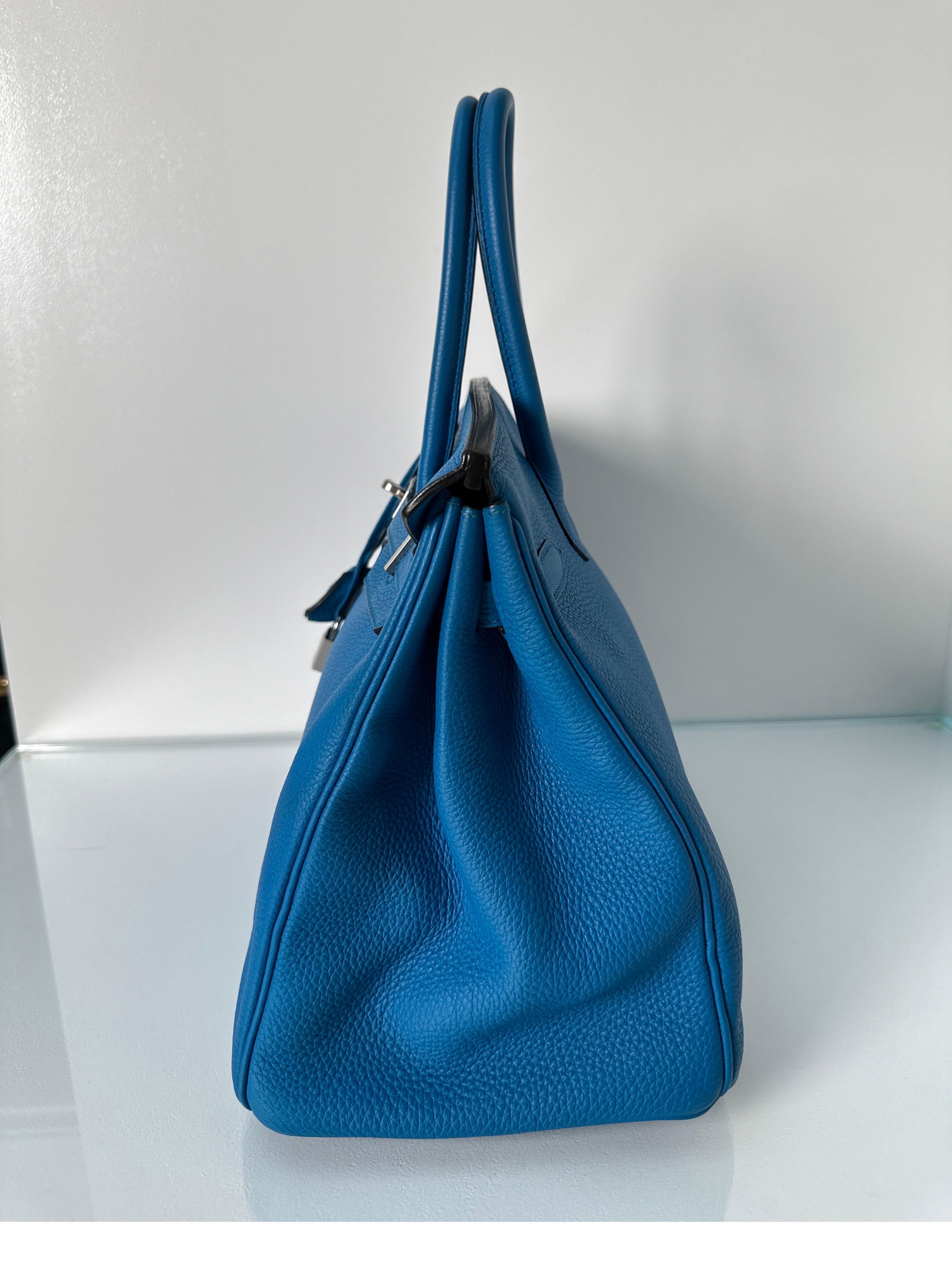 Sac Hermes Birkin 35 bleu Zanzibar 8