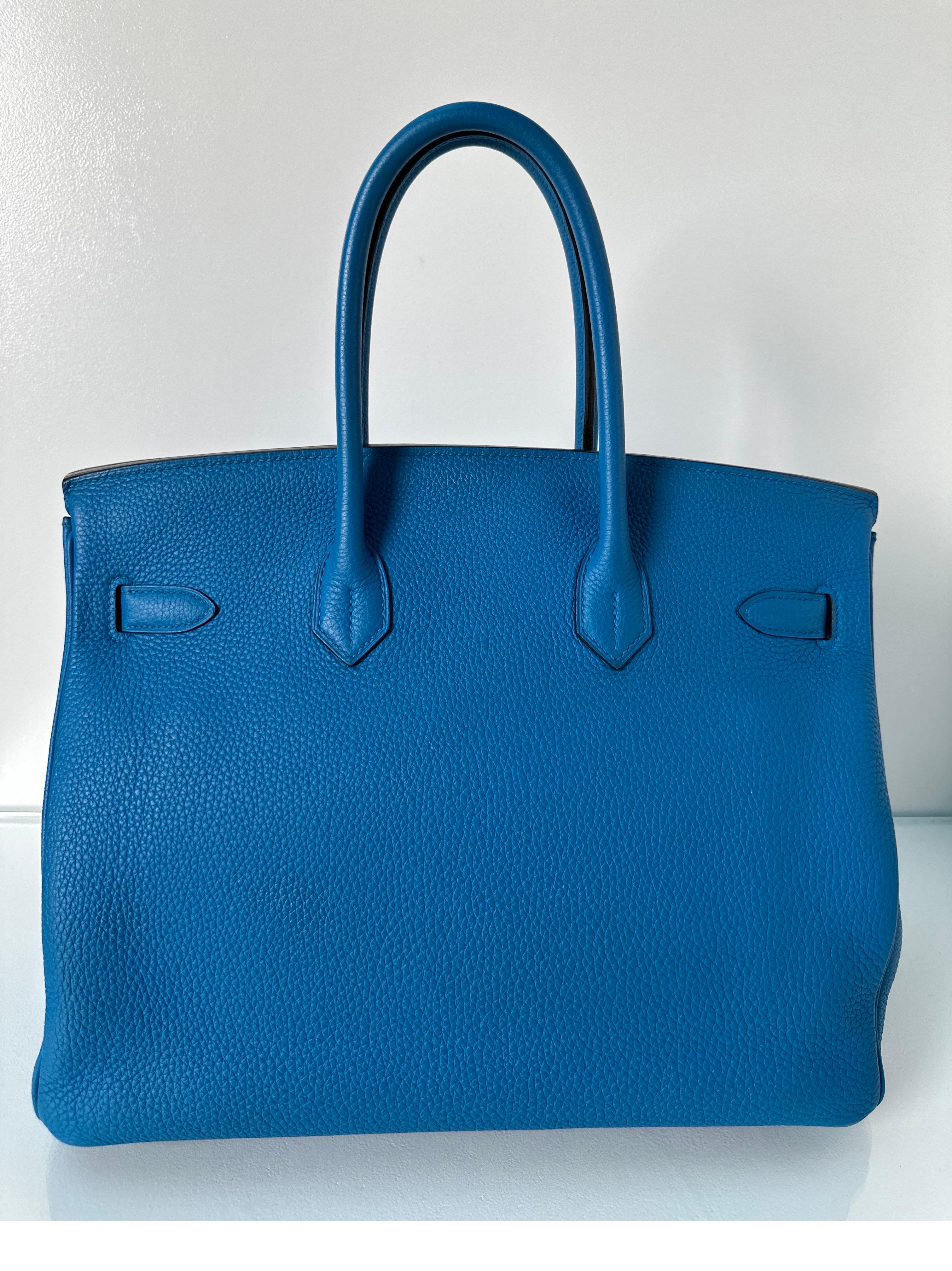 Sac Hermes Birkin 35 bleu Zanzibar 9
