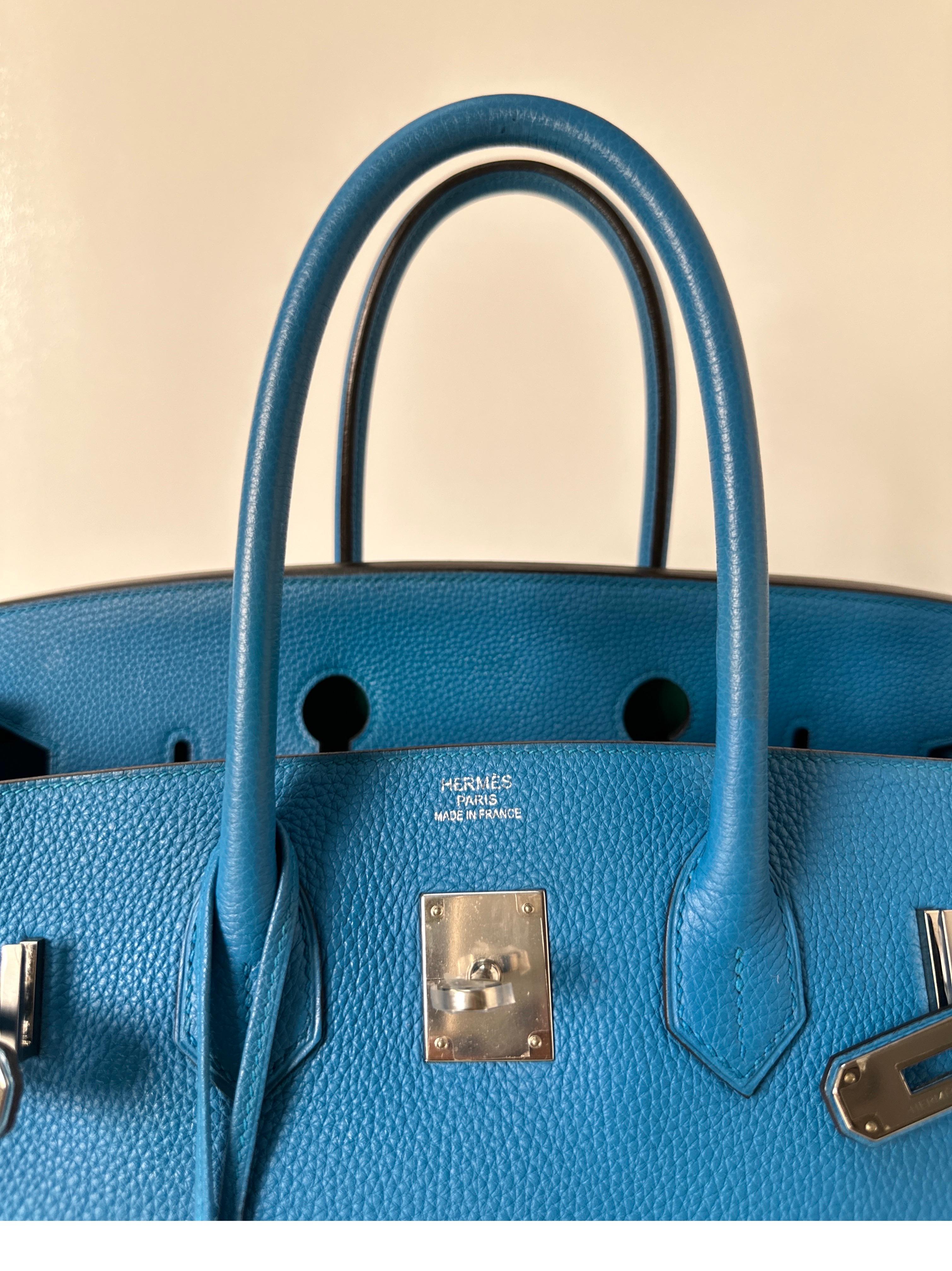 Sac Hermes Birkin 35 bleu Zanzibar 12