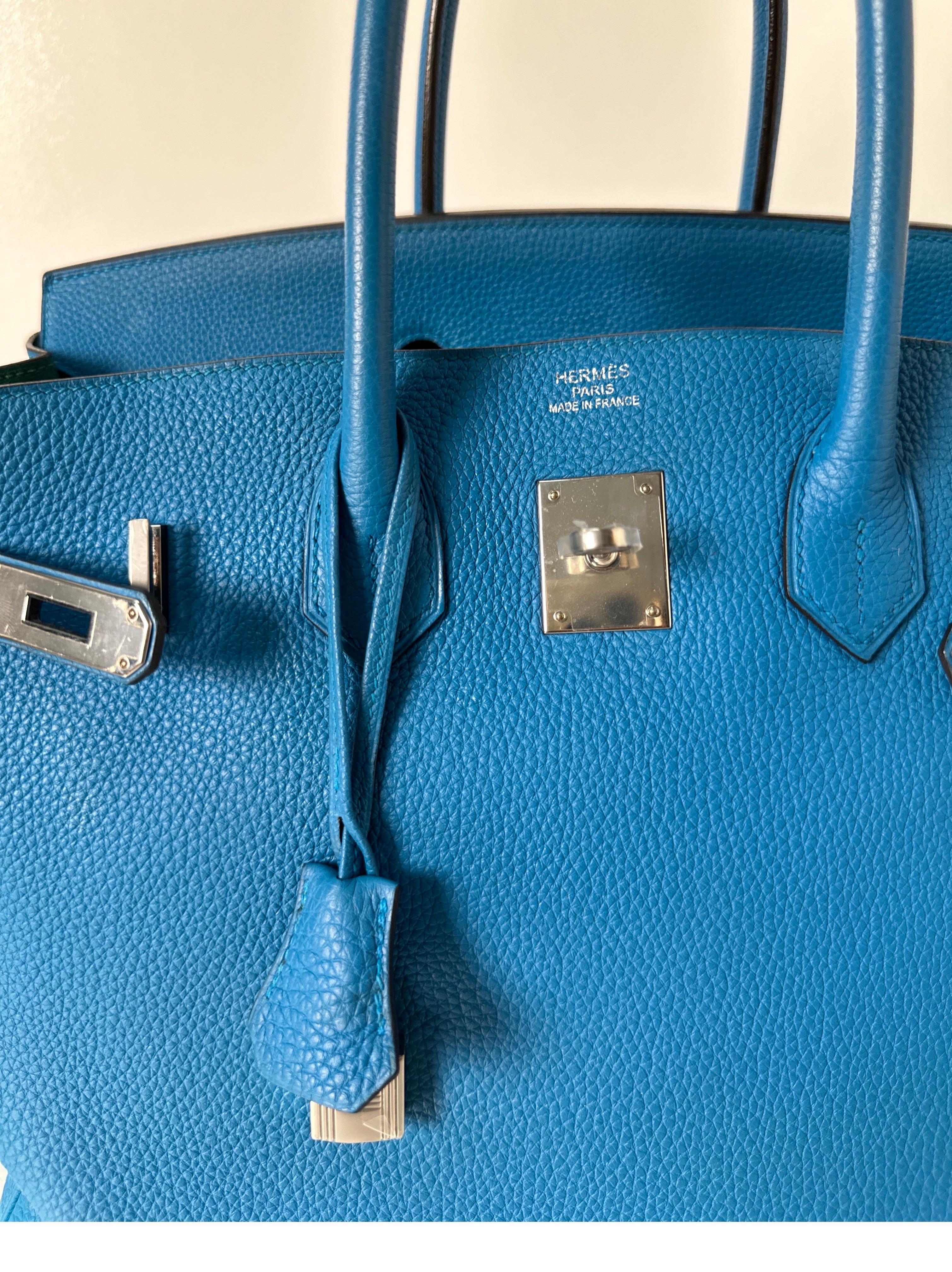 Sac Hermes Birkin 35 bleu Zanzibar 13