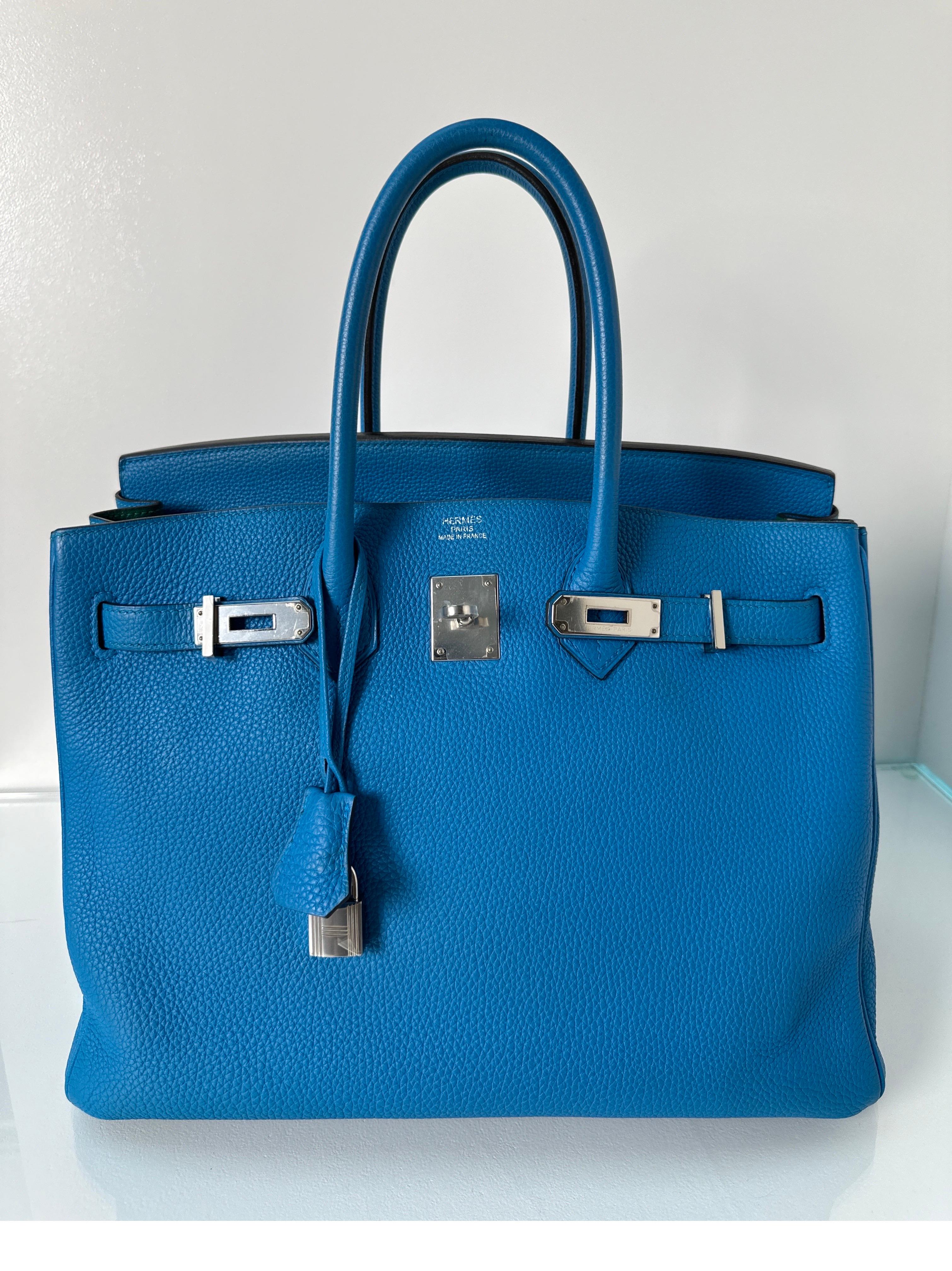 Sac Hermes Birkin 35 bleu Zanzibar 14