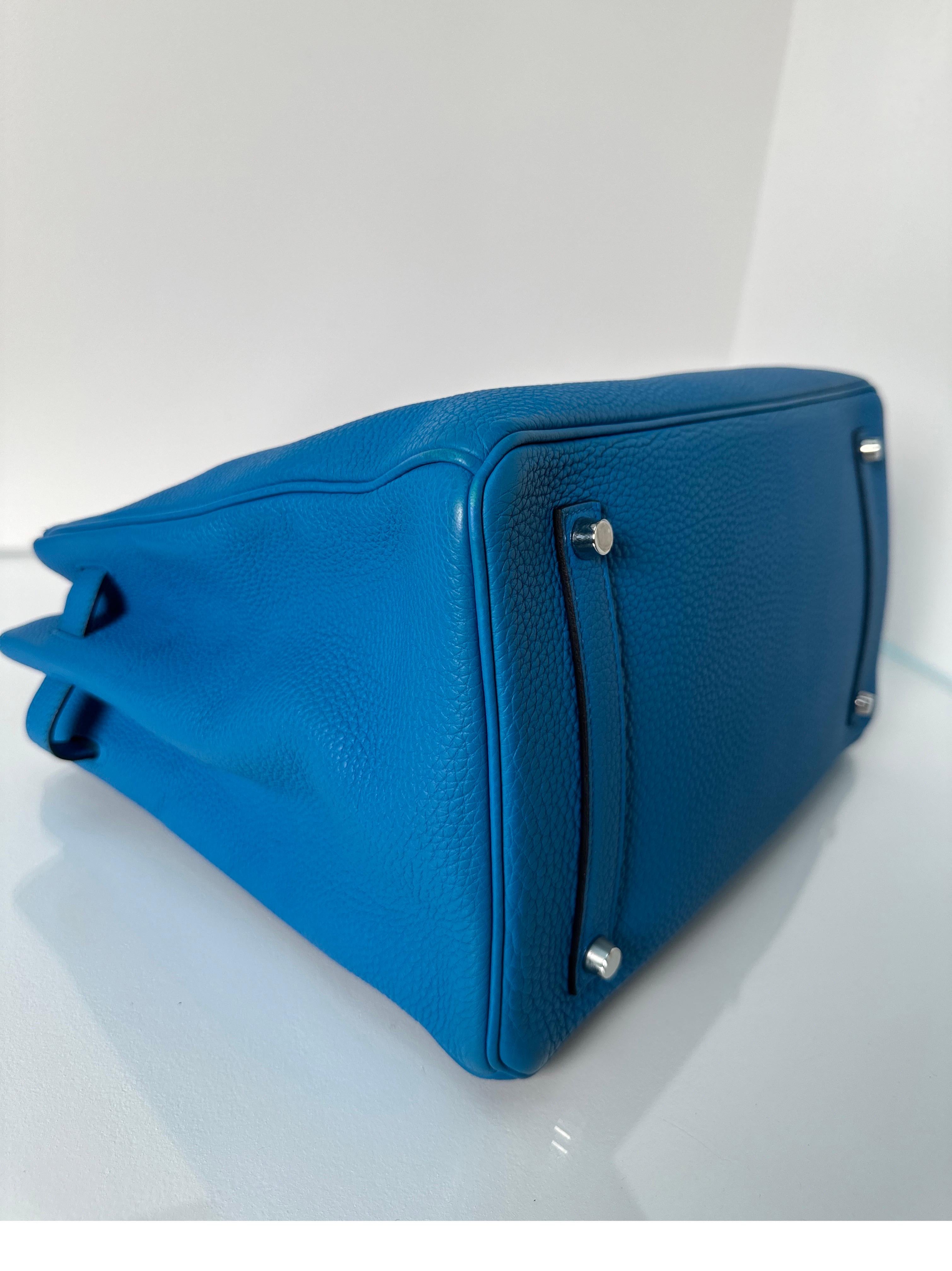  Sac Hermes Birkin 35 bleu Zanzibar Unisexe 