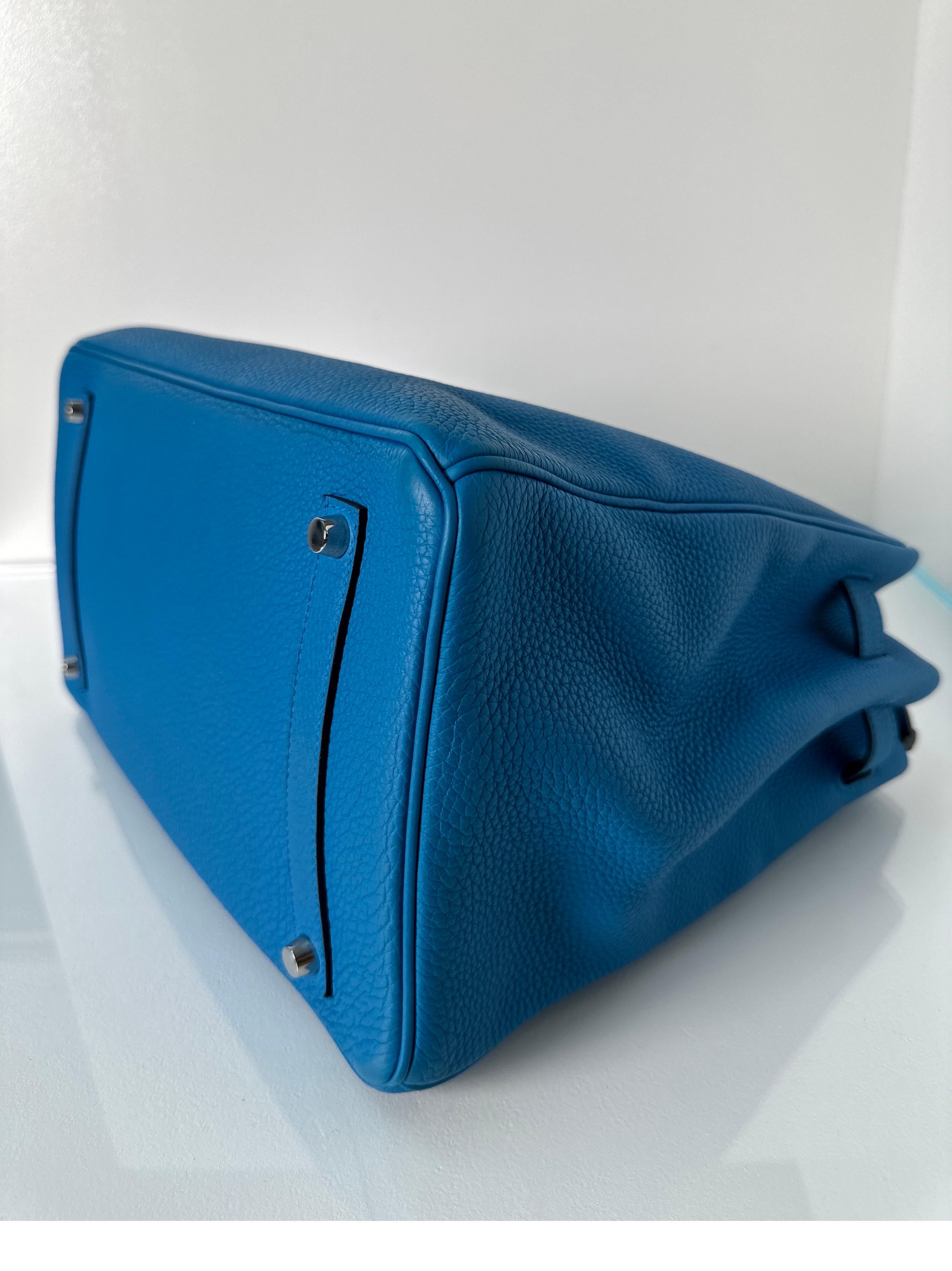 Sac Hermes Birkin 35 bleu Zanzibar 1