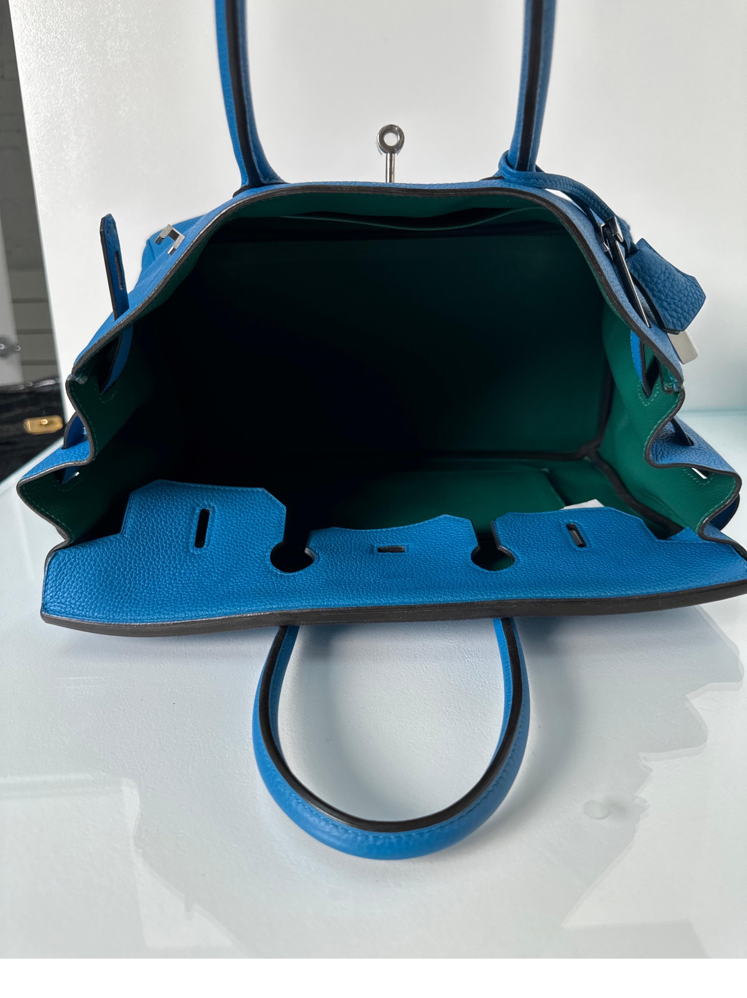 Sac Hermes Birkin 35 bleu Zanzibar 3