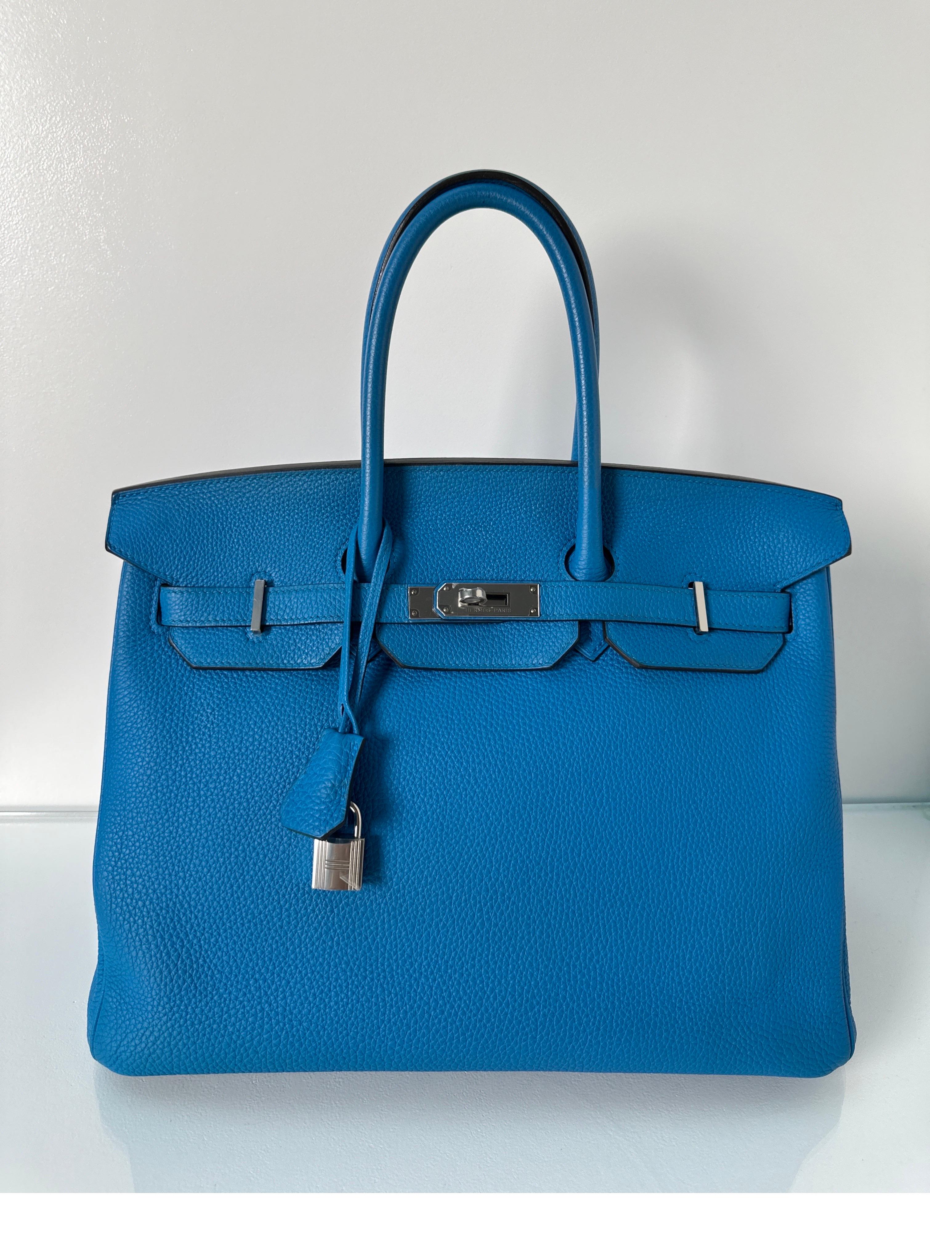 Sac Hermes Birkin 35 bleu Zanzibar 4
