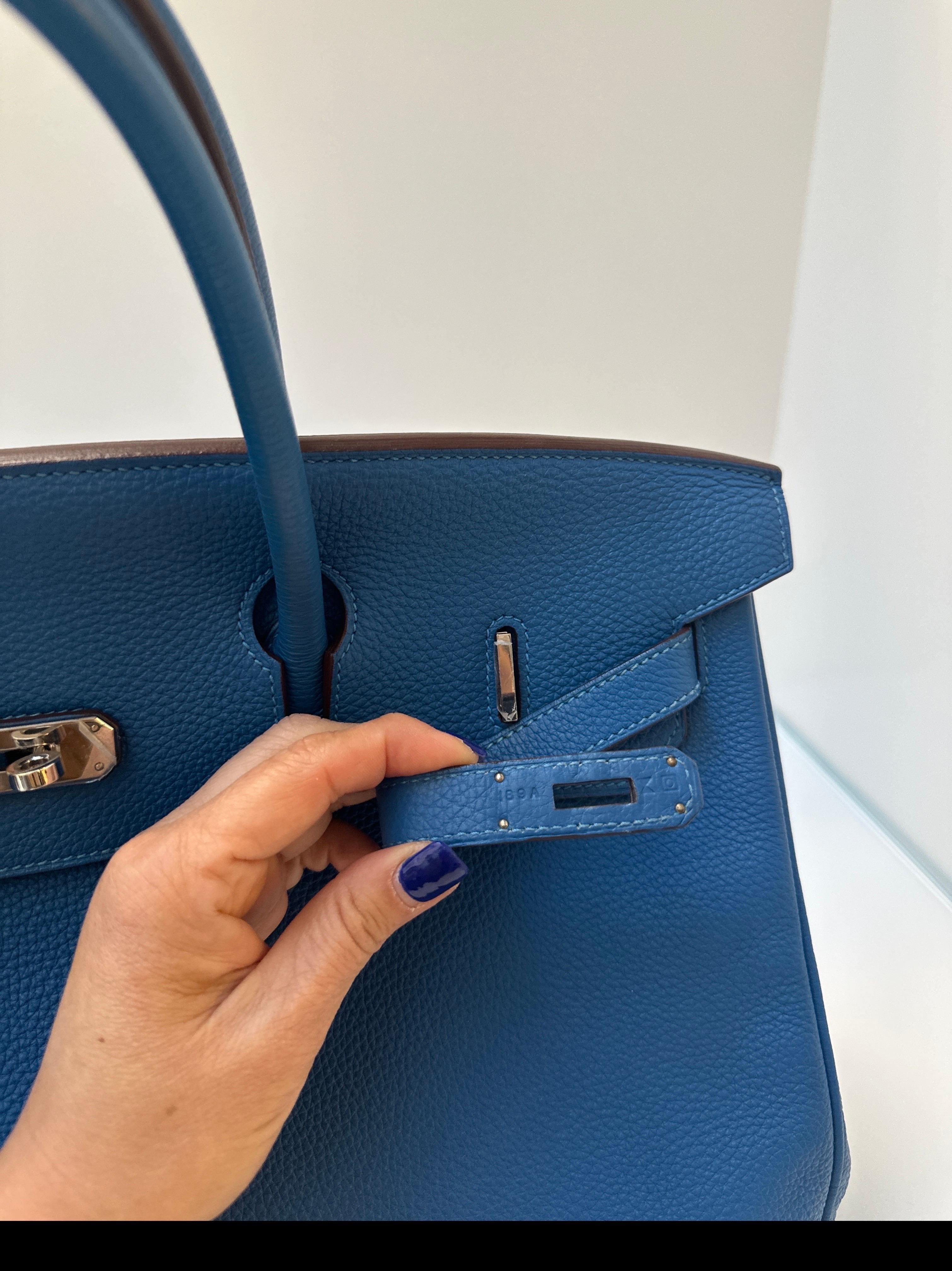 Hermes Blue Mykonos Birkin 40 Bag 9