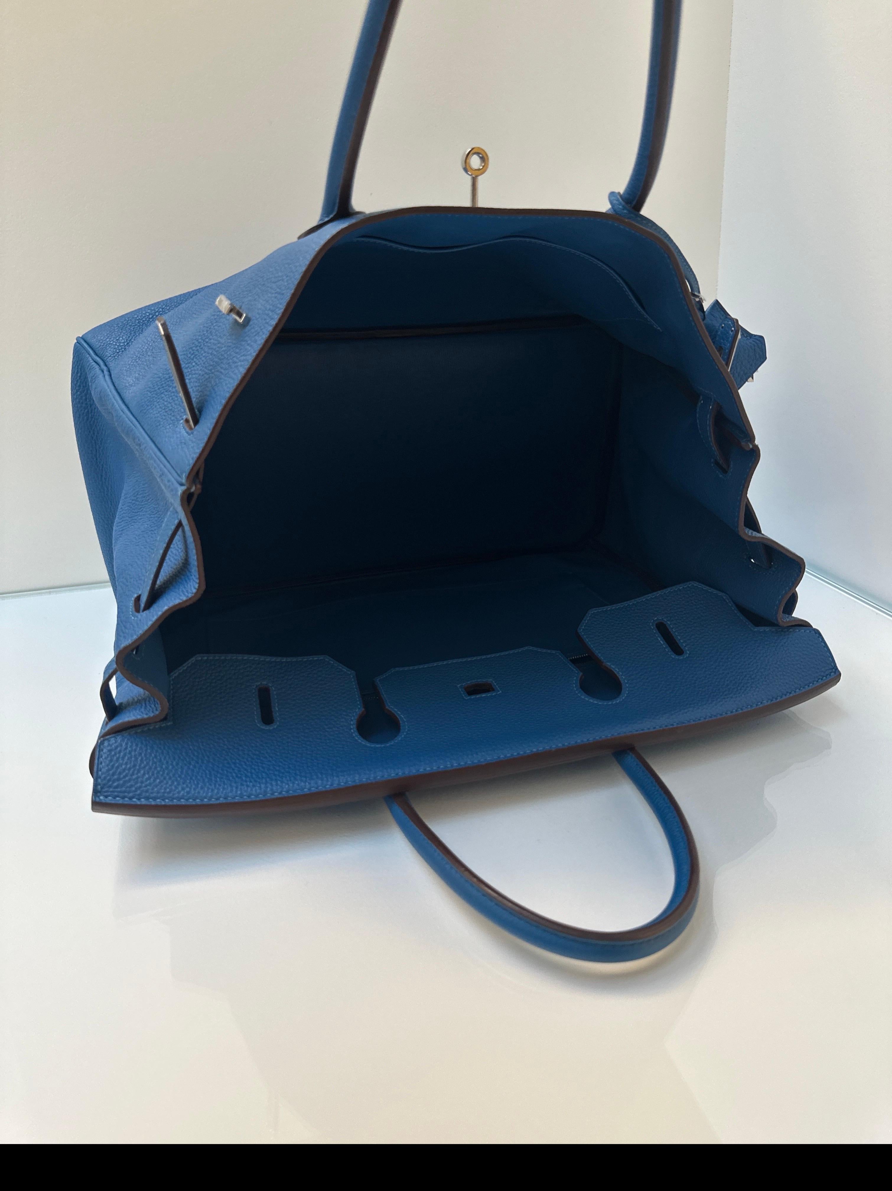 Hermes Blue Mykonos Birkin 40 Bag 11