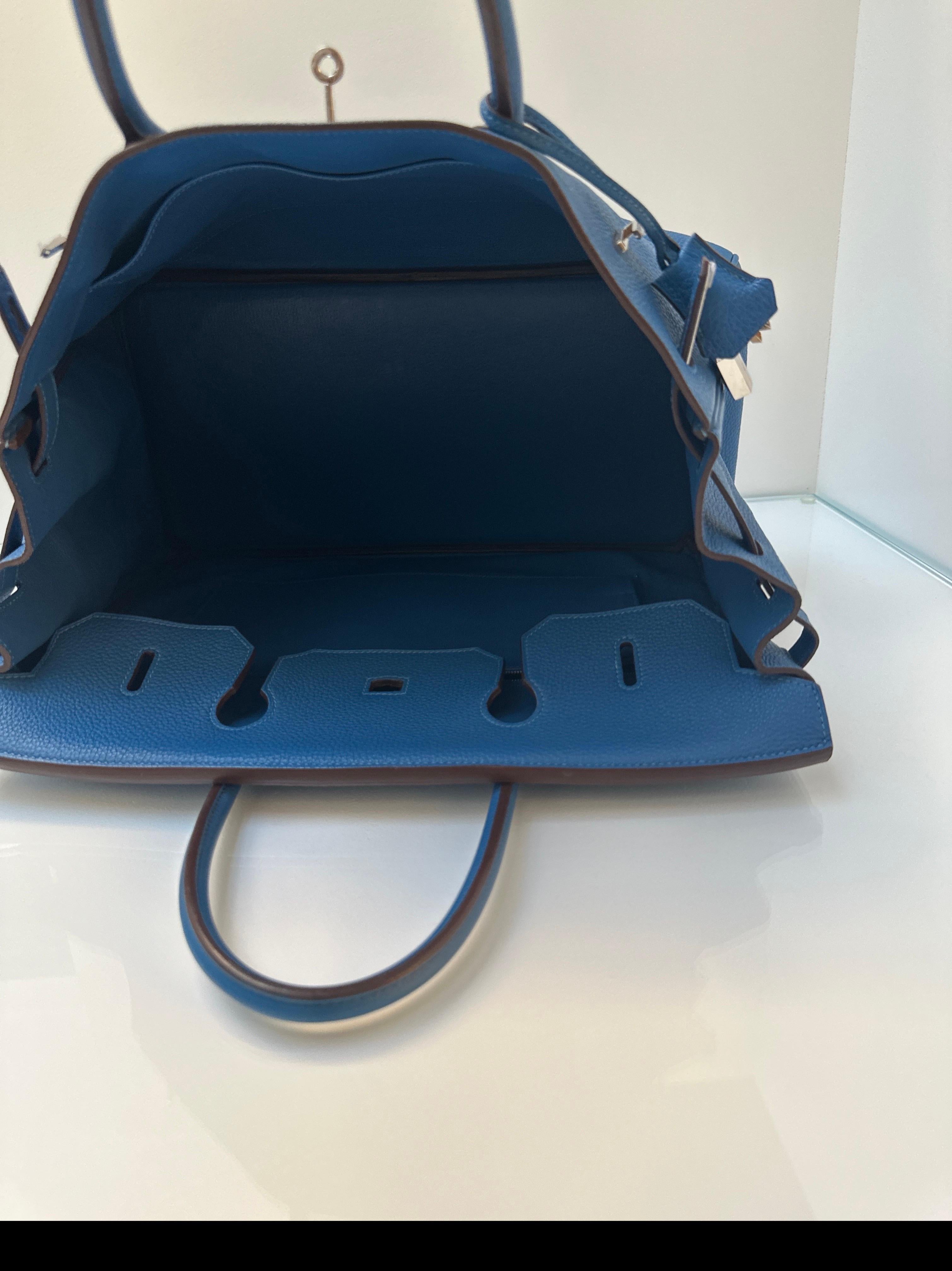 Hermes Blue Mykonos Birkin 40 Bag 12