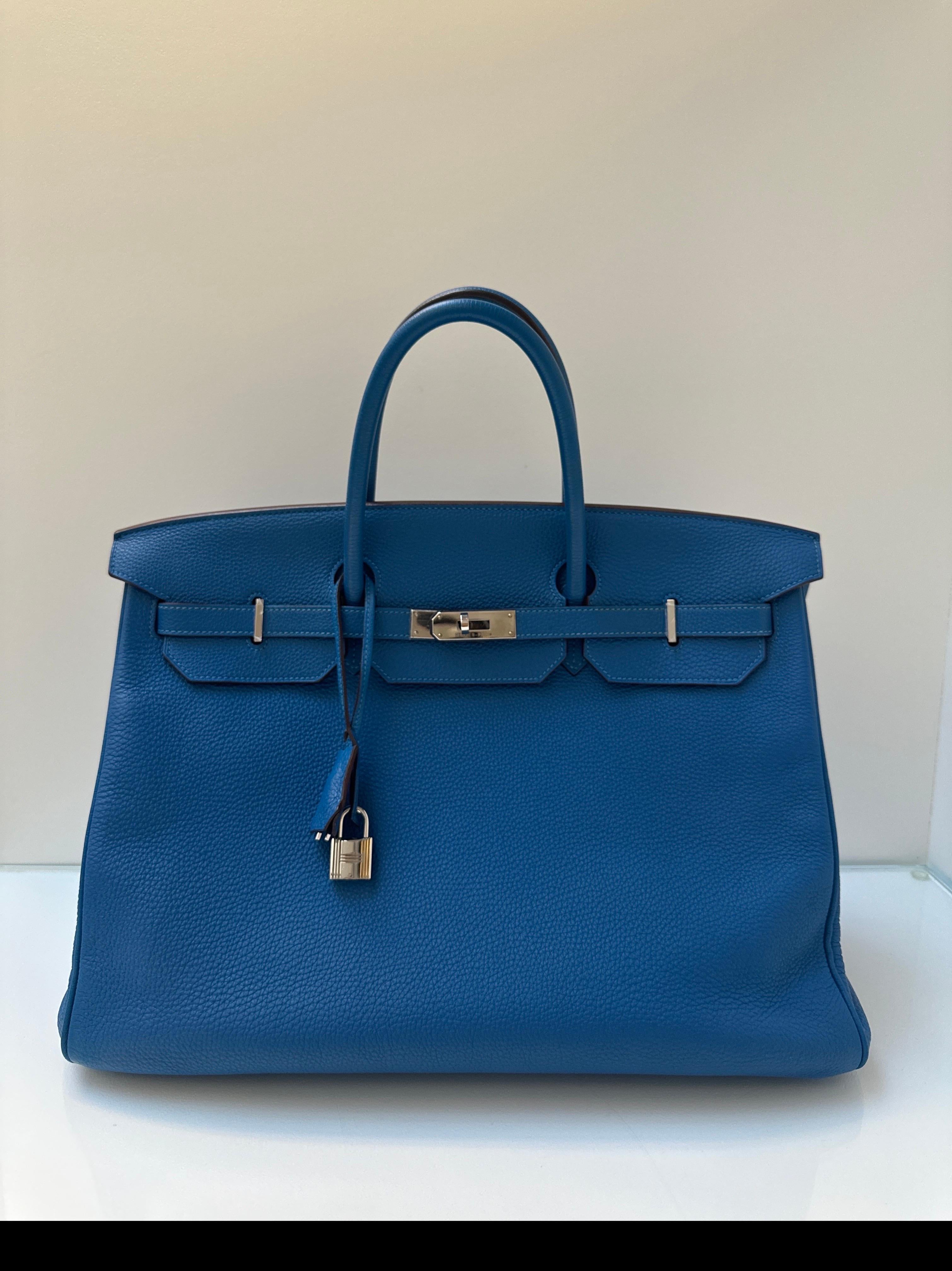 Hermes Blue Mykonos Birkin 40 Bag 13