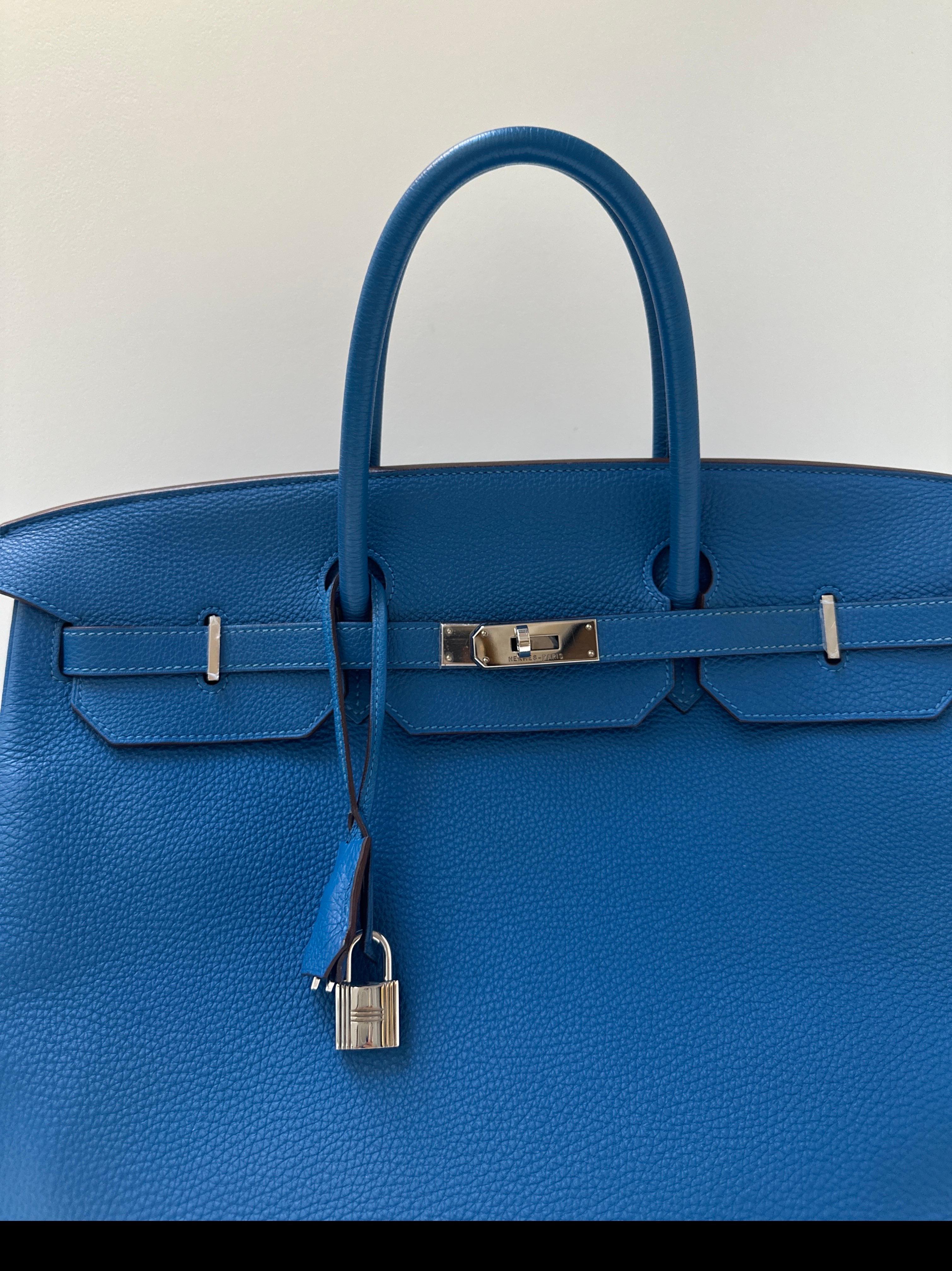 Hermes Blue Mykonos Birkin 40 Bag 15