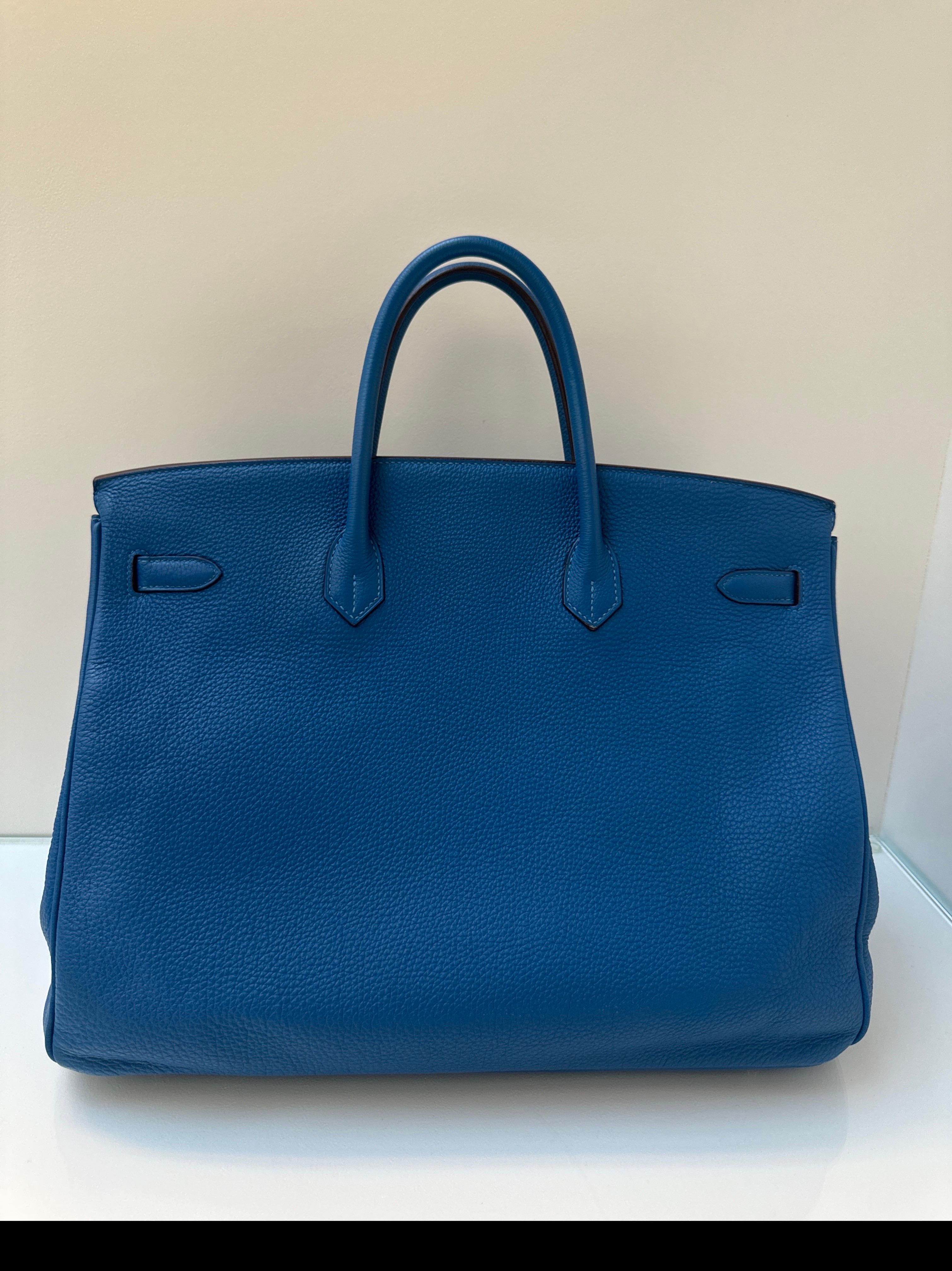 Hermes Blue Mykonos Birkin 40 Bag 1