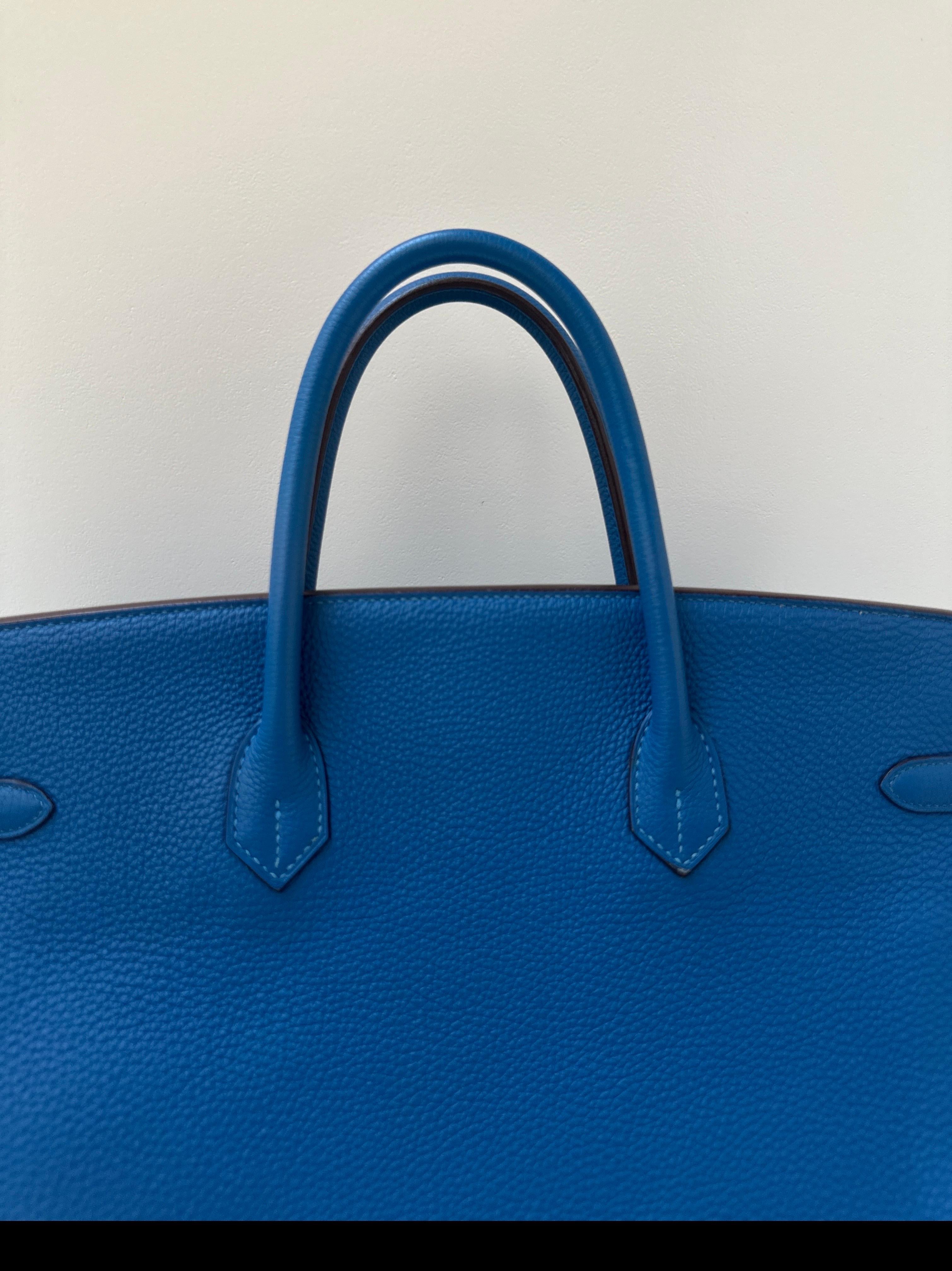 Hermes Blue Mykonos Birkin 40 Bag 2