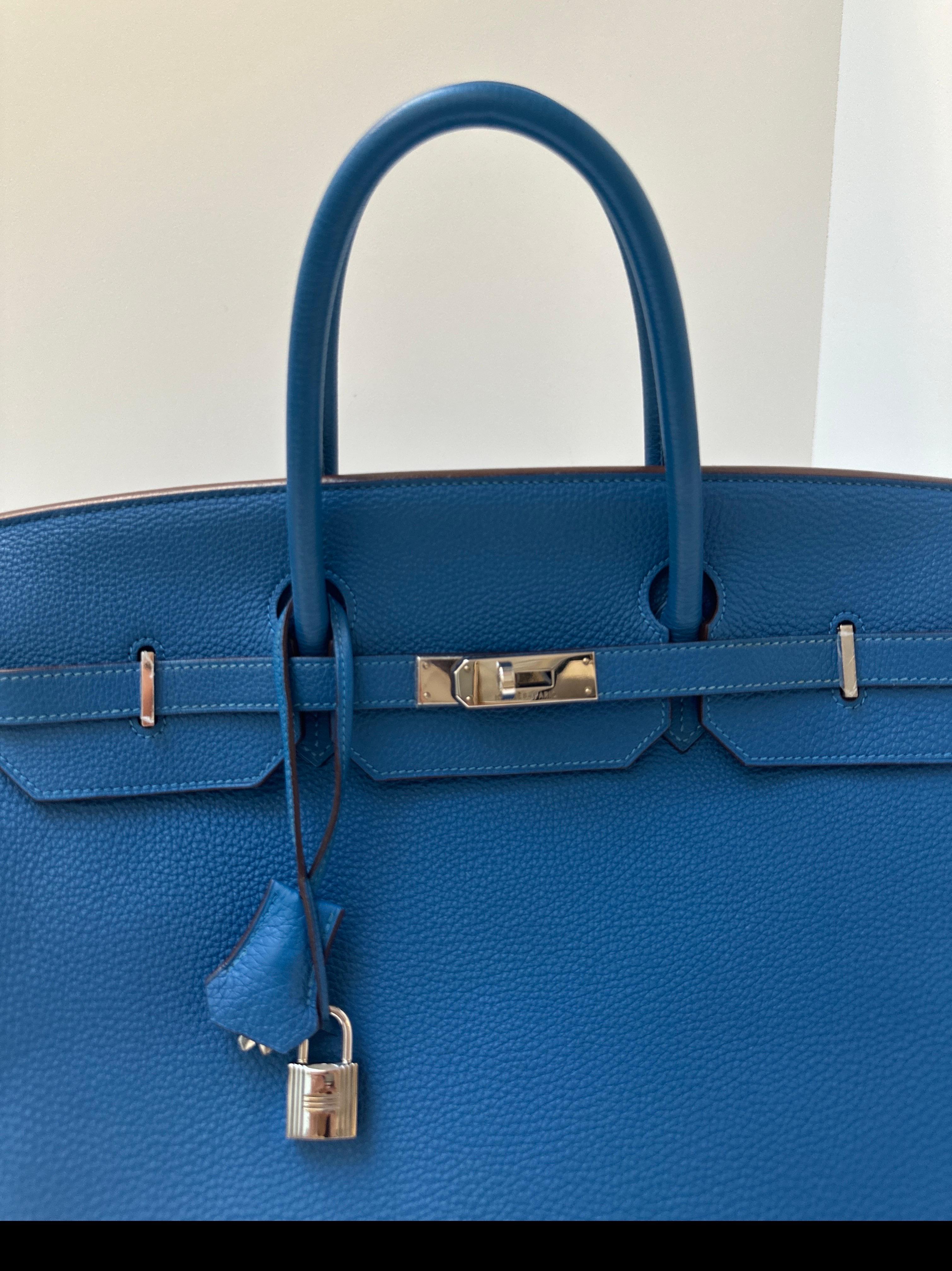 Hermes Blue Mykonos Birkin 40 Bag 3