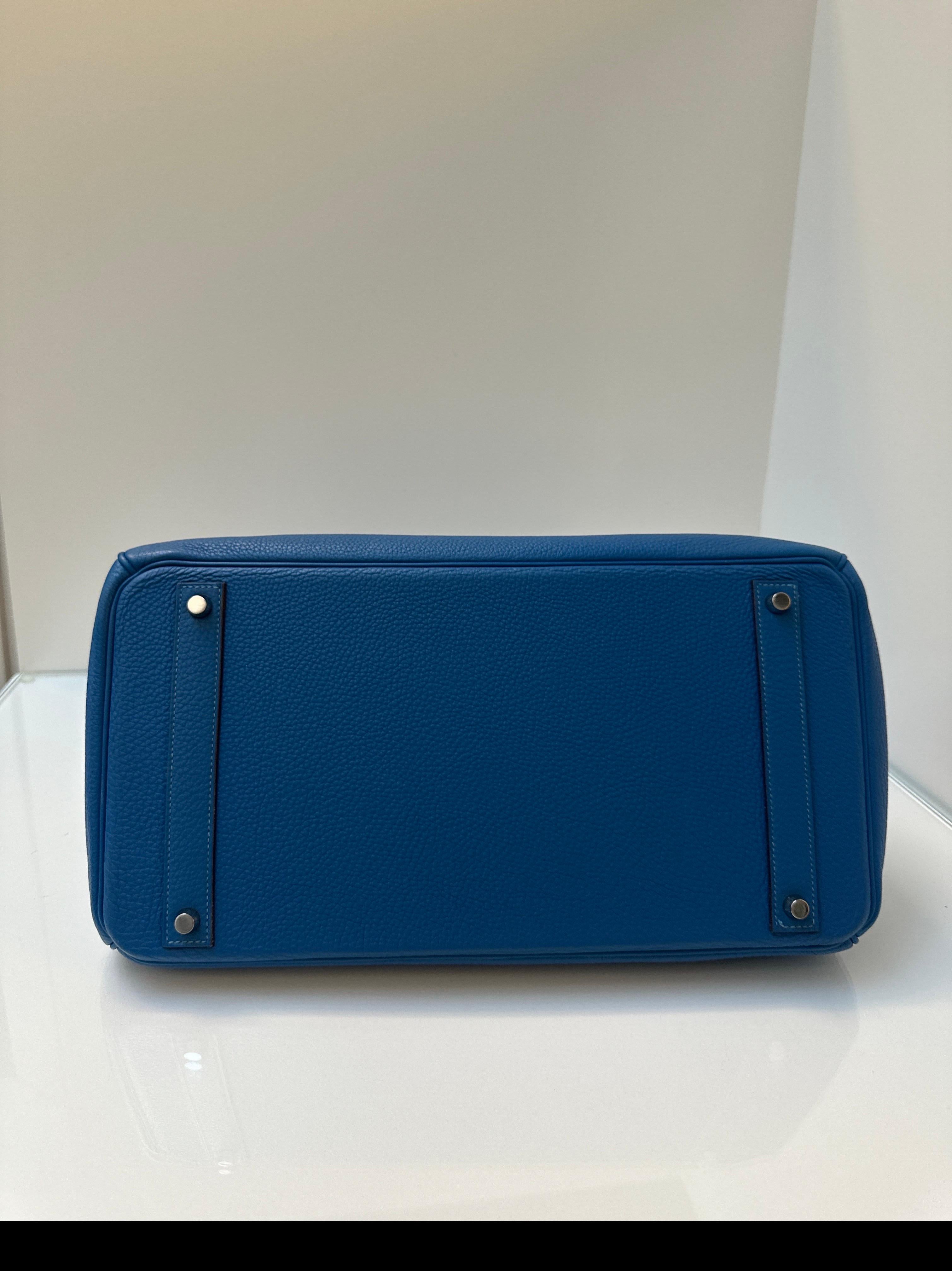 Hermes Blue Mykonos Birkin 40 Bag 5