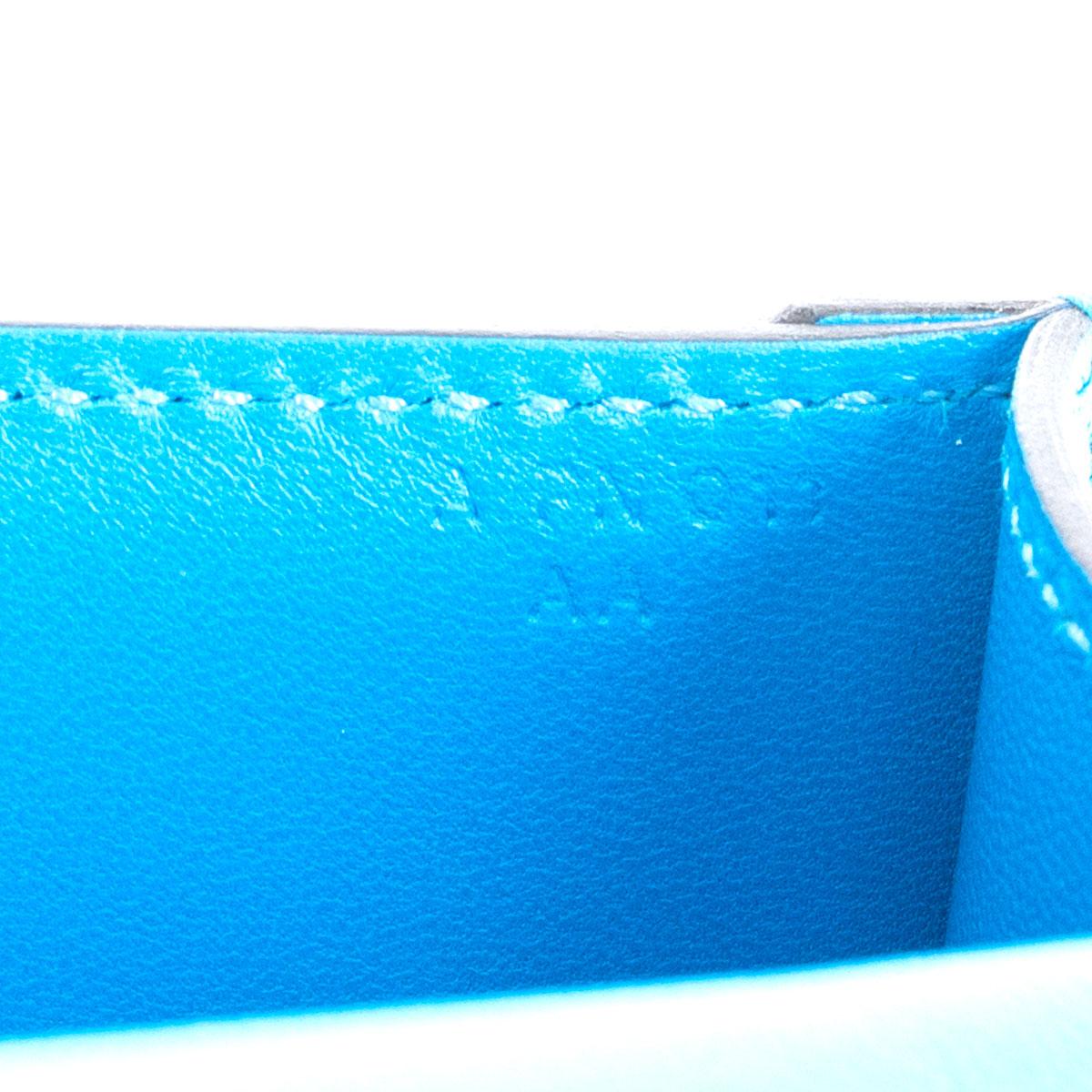 Blue HERMES blue Frida Mysore leather VERROU CHAINE MINI Shoulder Bag