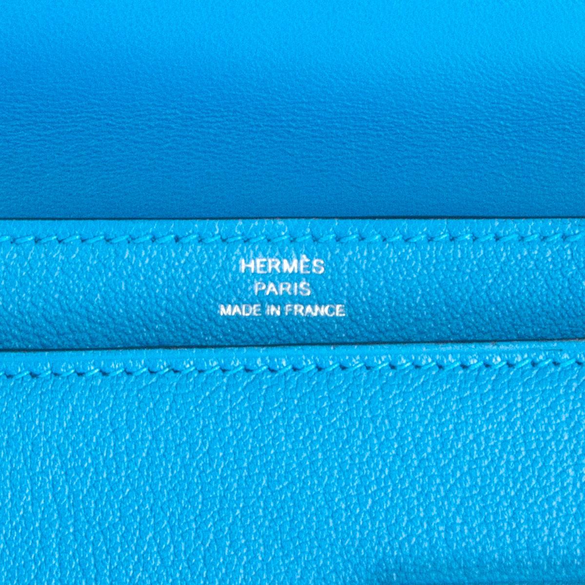 Women's HERMES blue Frida Mysore leather VERROU CHAINE MINI Shoulder Bag