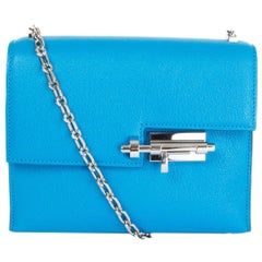 HERMES blau Frida Mysore Leder VERROU CHAINE MINI Umhängetasche