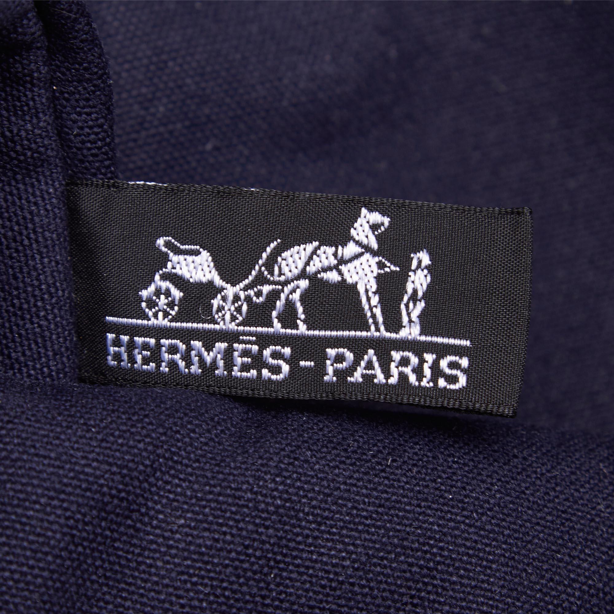 Hermes Blue Navy Canvas Fabric Fourre Tout PM France 1