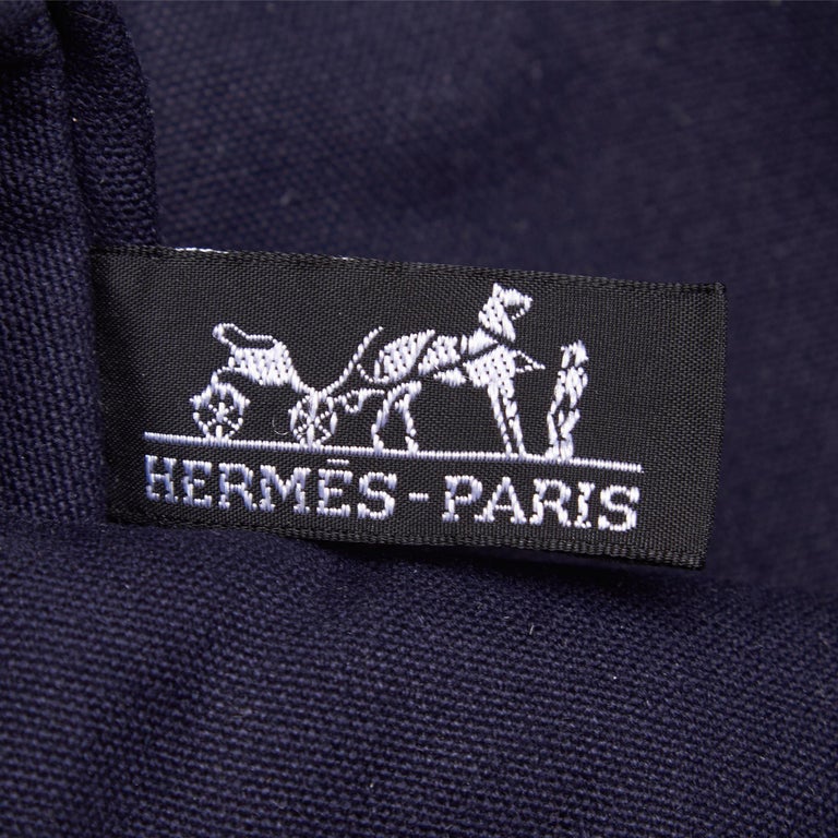 Hermes Blue Navy Canvas Fabric Fourre Tout PM France at 1stDibs