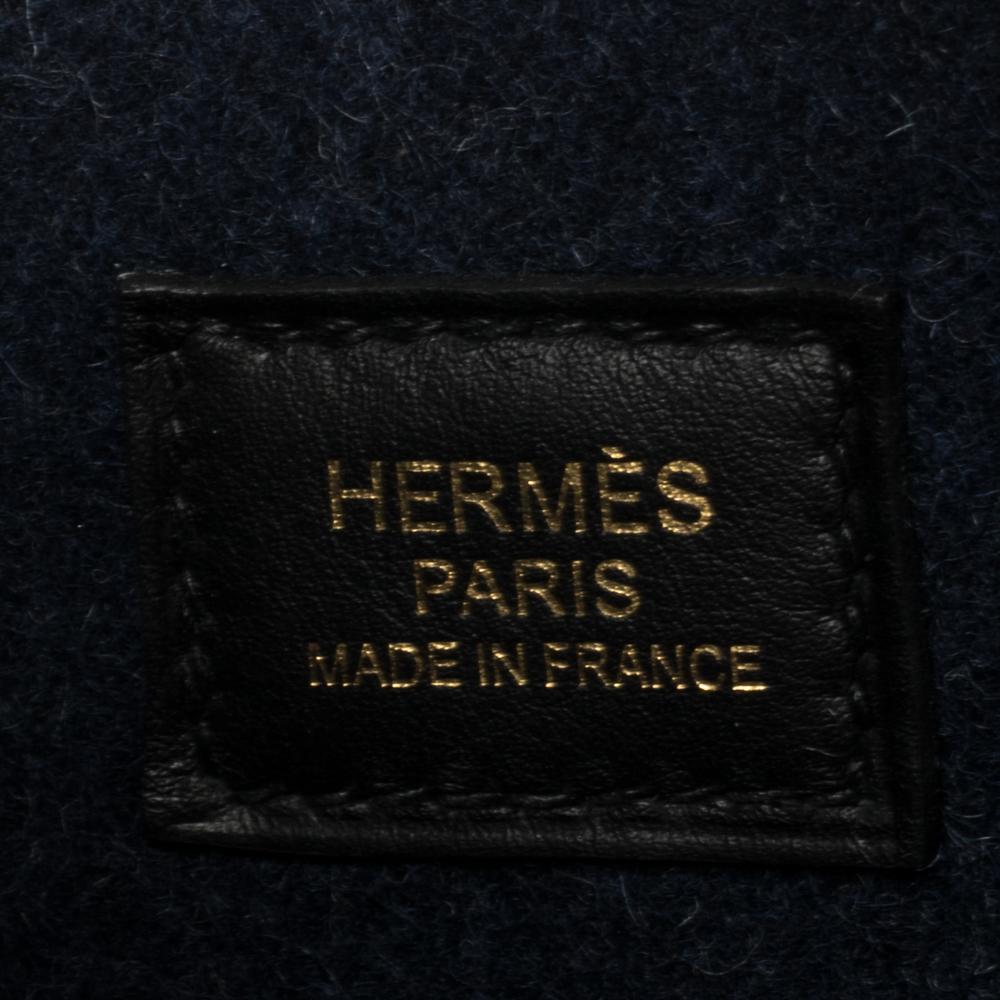 Hermes Blue Nuit/Black Feutre and Swift Leather Evelyne I TPM Bag 3