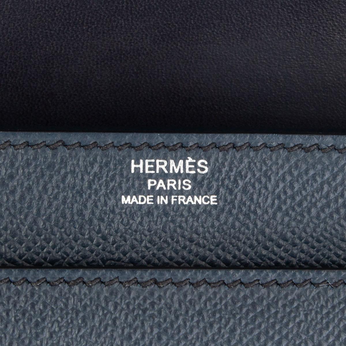 Women's HERMES blue Nuit Epsom leather VERROU 21 STRAP Shoulder Bag For Sale