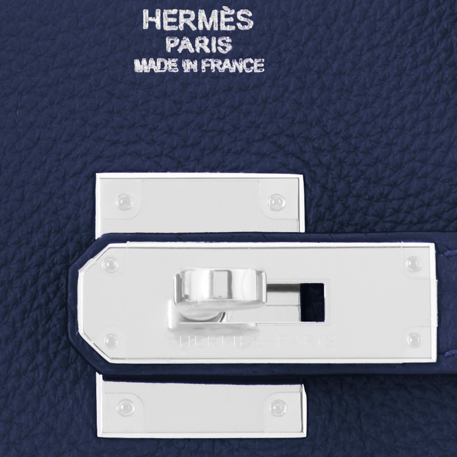 Hermes Blue Nuit Navy Jewel Tone Birkin 30cm Togo Palladium Bag Y Stamp, 2020 6