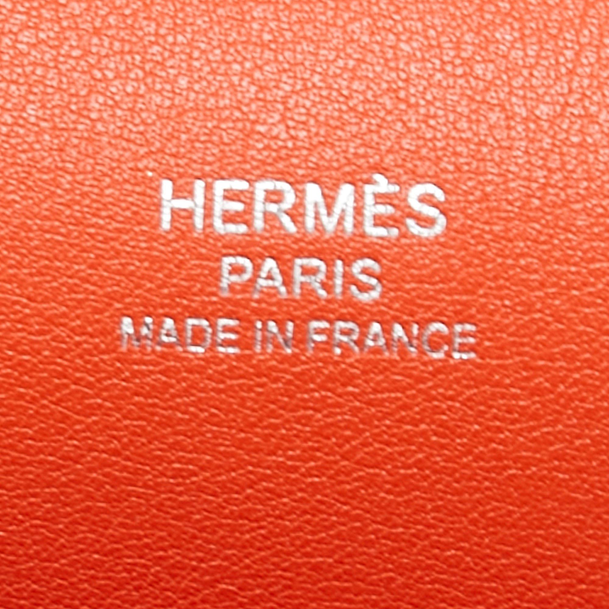 Hermes Blue Nuit/Orange Poppy Swift Leather Jypsiere 28 Bag 16