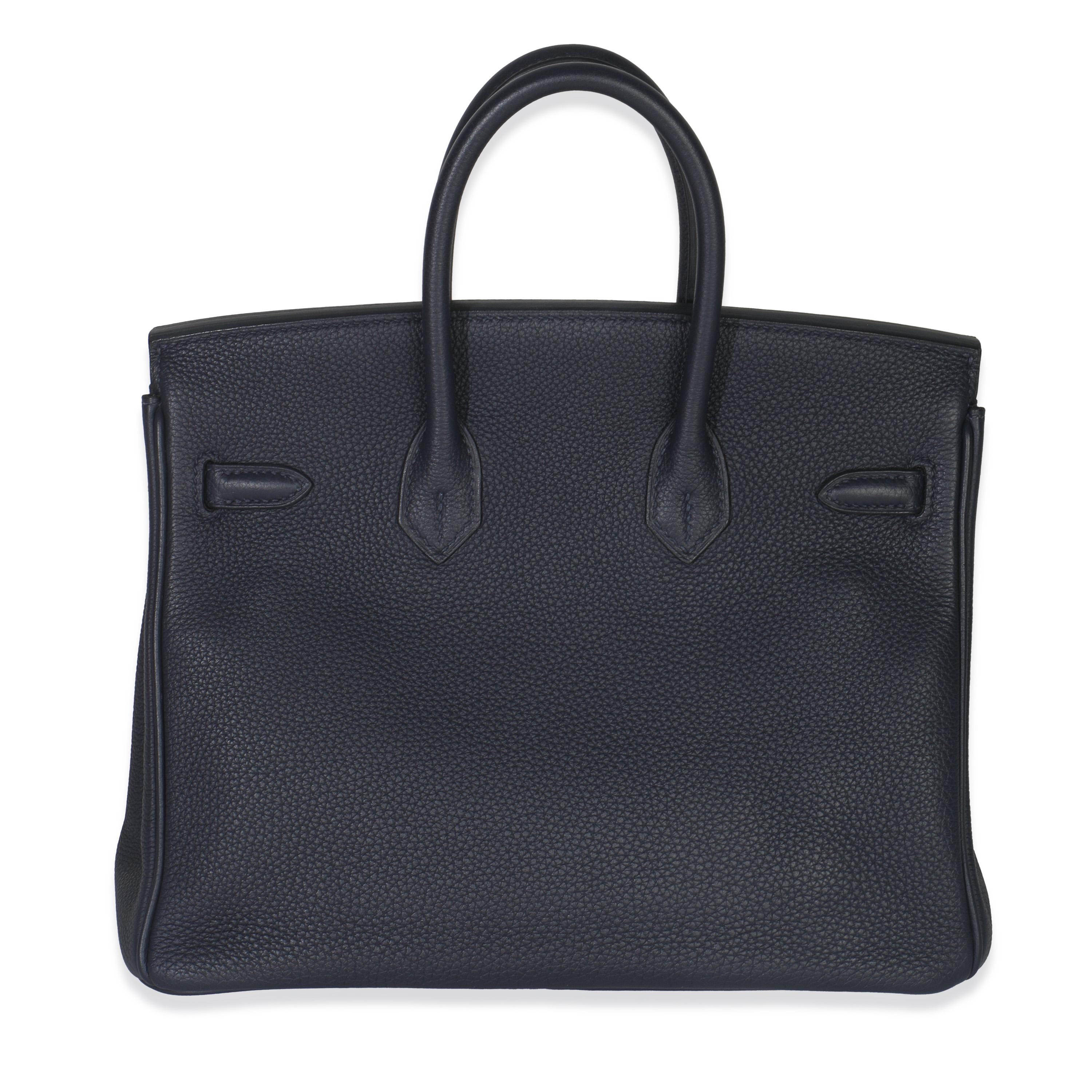 Listing Title: Hermès Blue Nuit Togo Birkin 25 GHW
SKU: M149307
Condition: Pre-owned 
Condition Description: The elusive Birkin bag from Hermès was designed after then-artistic director, Jean-Louis Dumas, was sat next to Jane Birkin on a flight from