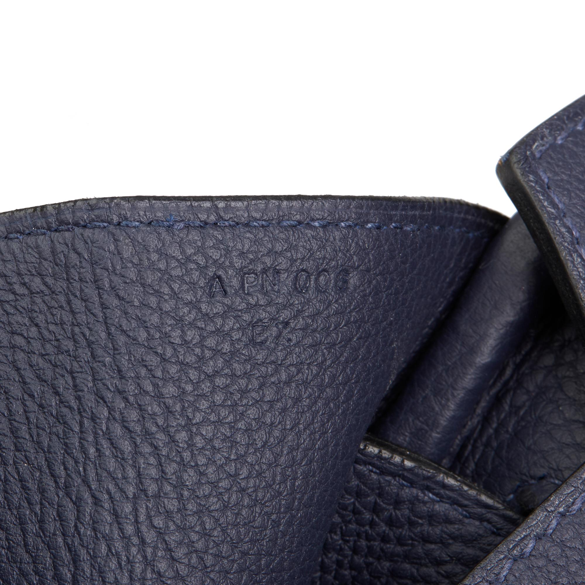 Hermes Blue Nuit Togo Leather & Gris Moyen Todoo Feutre Birkin 40cm HAC 2
